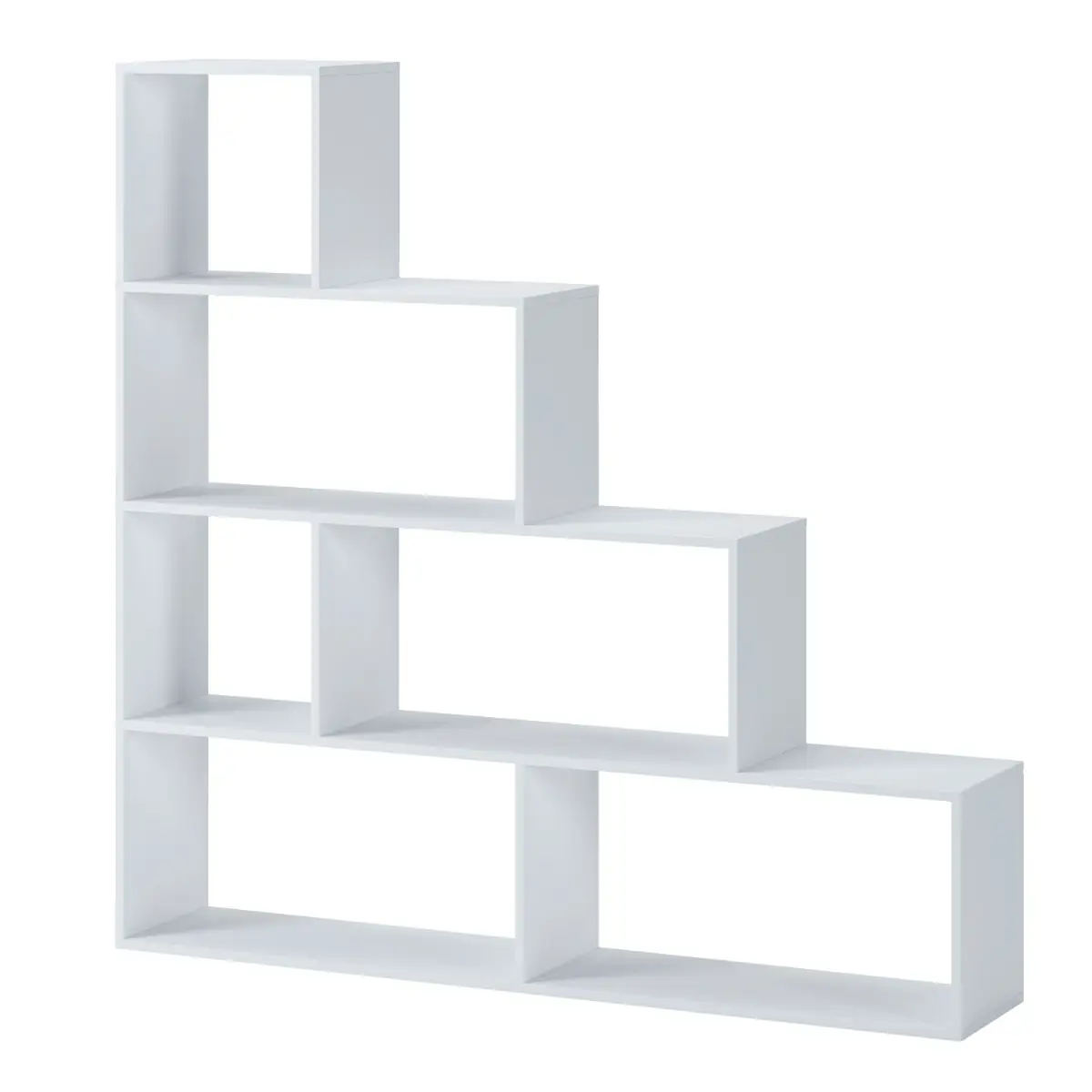 Libreria Design Zig Zag Scaffale Mensola Moderna 6 Vani A Giorni E Ripiani Mobile per Libri per Soggiorno Salotto Camera Studio 143 x 144.9 x 27.9 Cm Bianco
