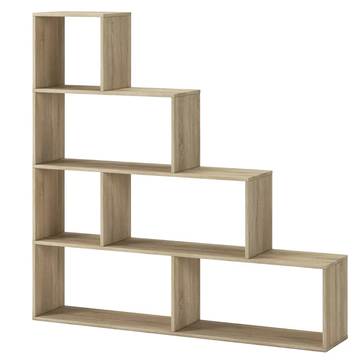 Libreria Design Zig Zag Scaffale Mensola Moderna 6 Vani A Giorni E Ripiani Mobile per Libri per Soggiorno Salotto Camera Studio 143 x 144.9 x 27.9 Cm Rovere