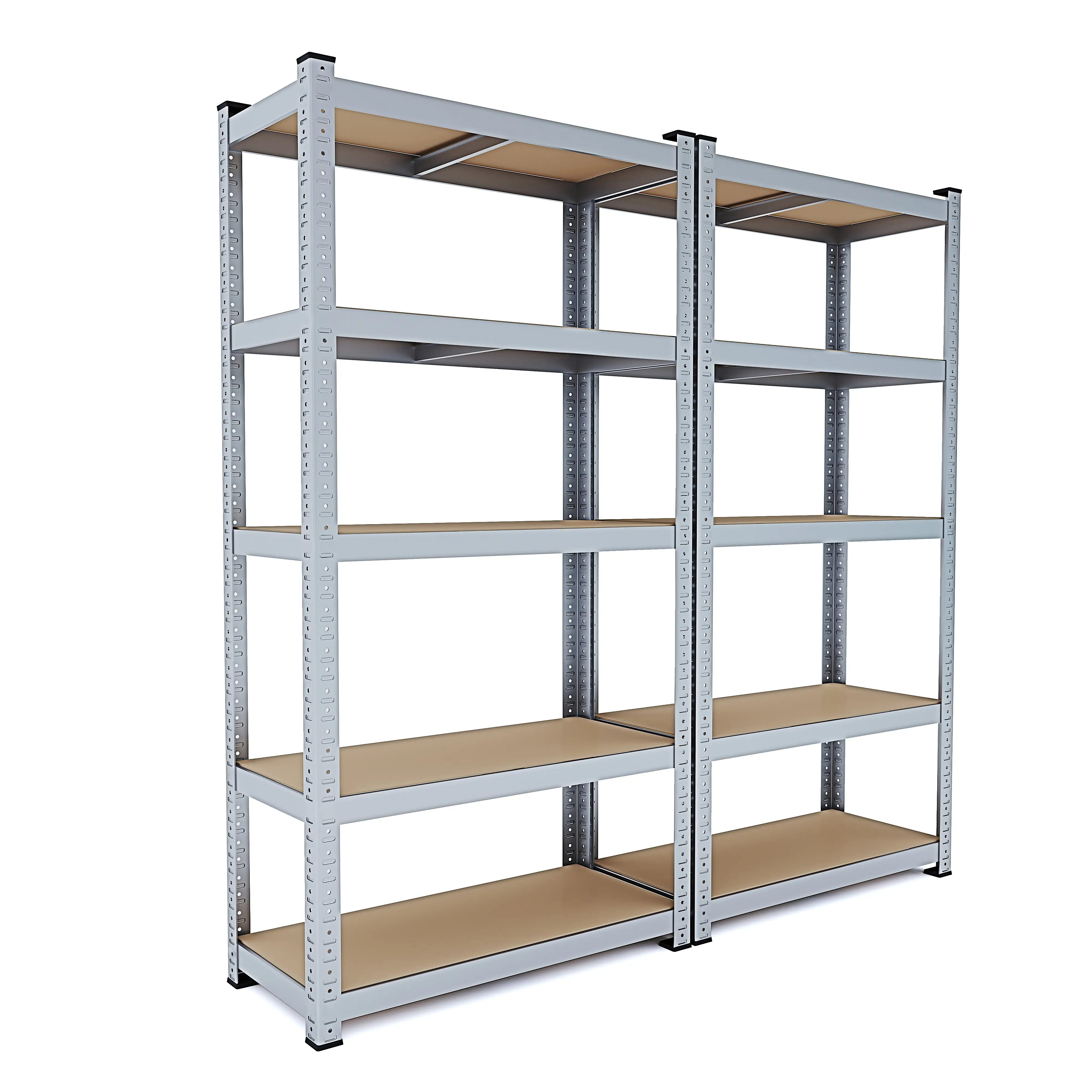 2 Scaffali In Metallo E MDF Scaffale Ad Alta Portata Fino a 875 kg Con 5 Ripiani Regolabili Ideale Per Garage Officina Cantina Capannone Magazzino Design Modulare 180 x 90 x 40 cm