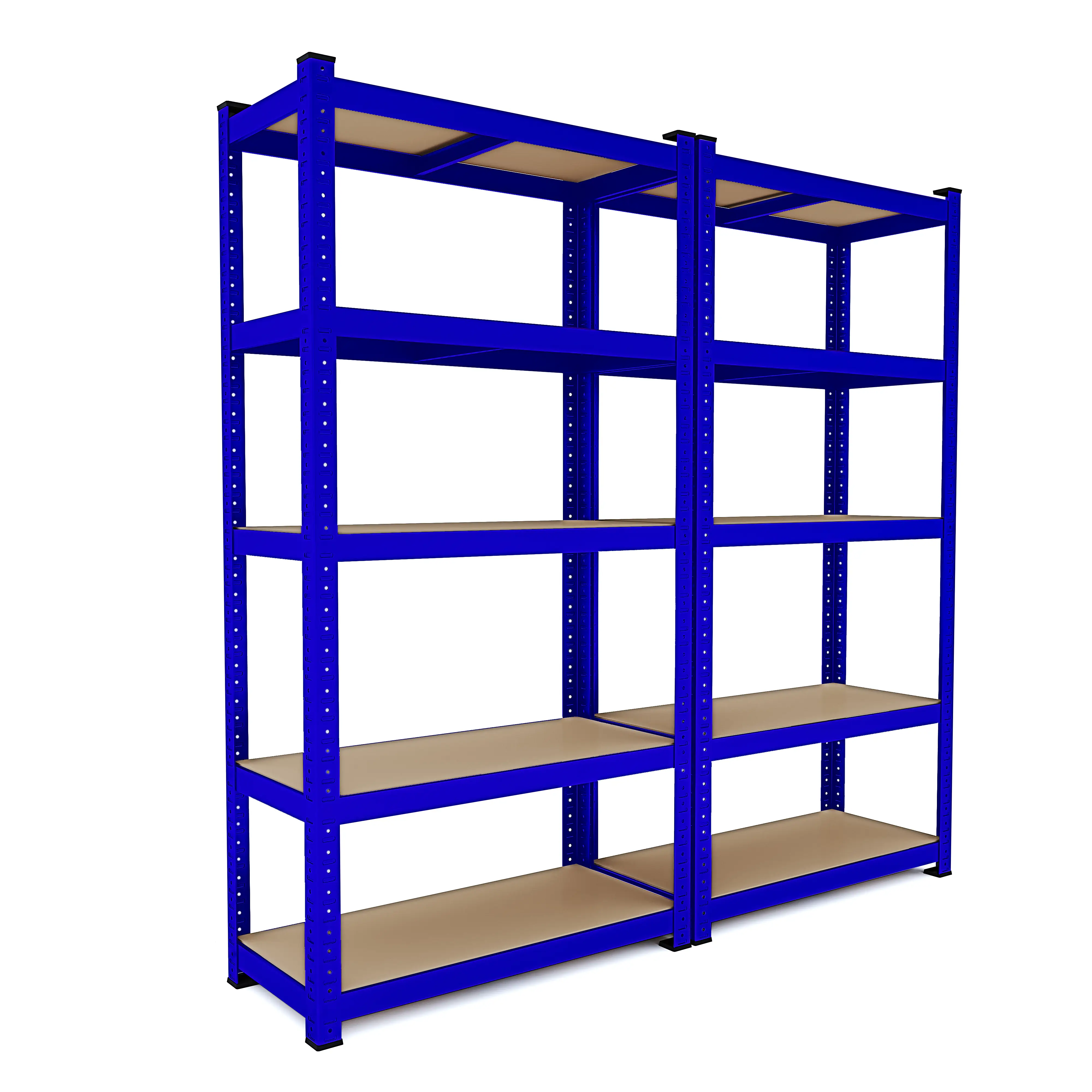 2 Scaffali In Metallo E MDF Scaffale Ad Alta Portata Fino a 875 kg Con 5 Ripiani Regolabili Ideale Per Garage Officina Cantina Capannone Magazzino Design Modulare 180 x 90 x 40 cm (Blu)