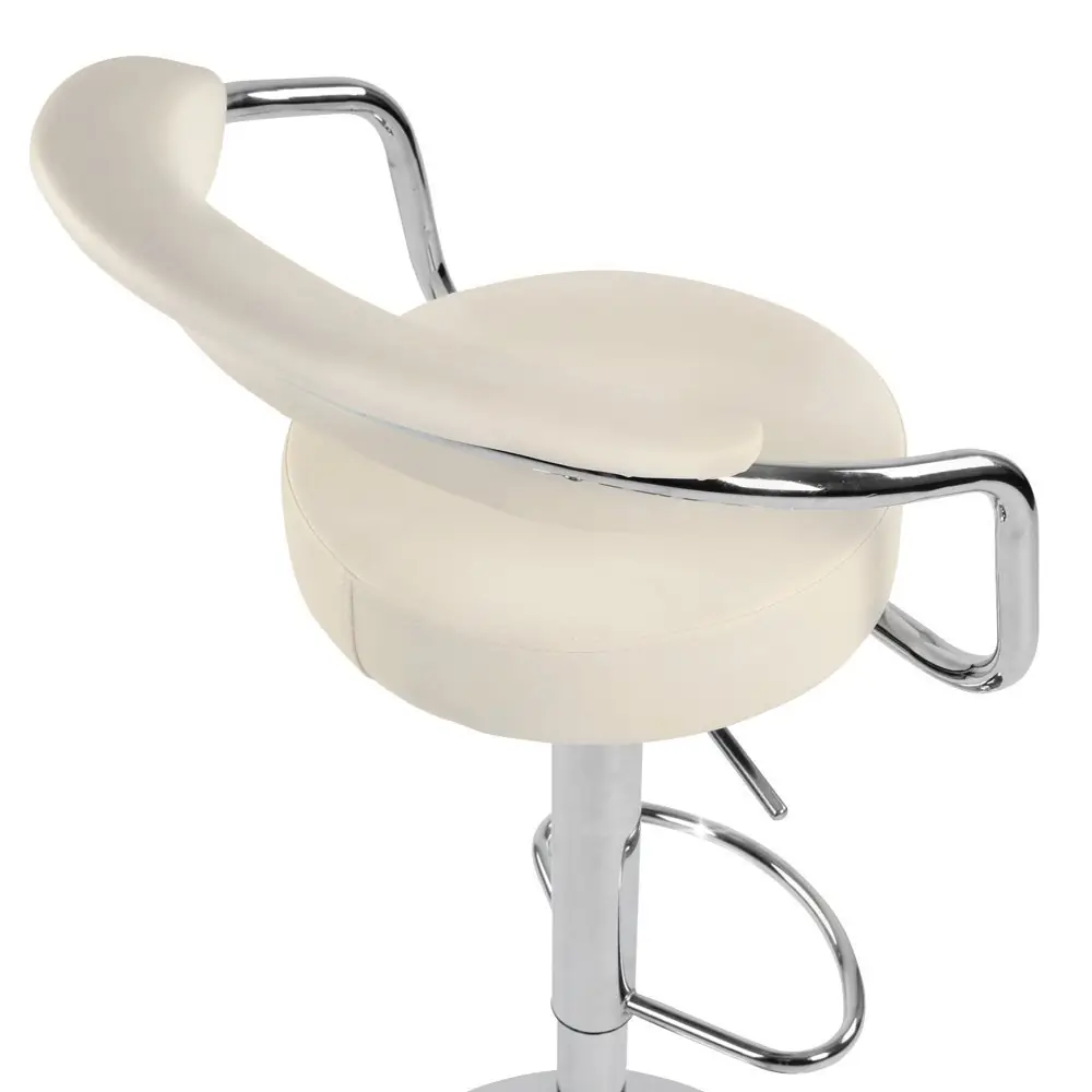 2 Sgabelli Amburgo da Bar Cucina Sedia in Ecopelle con Schienale, Sgabello Girevole Ed Altezza Regolabile con Poggiapiedi per Casa, Design Elegante Moderno Colore Bianco