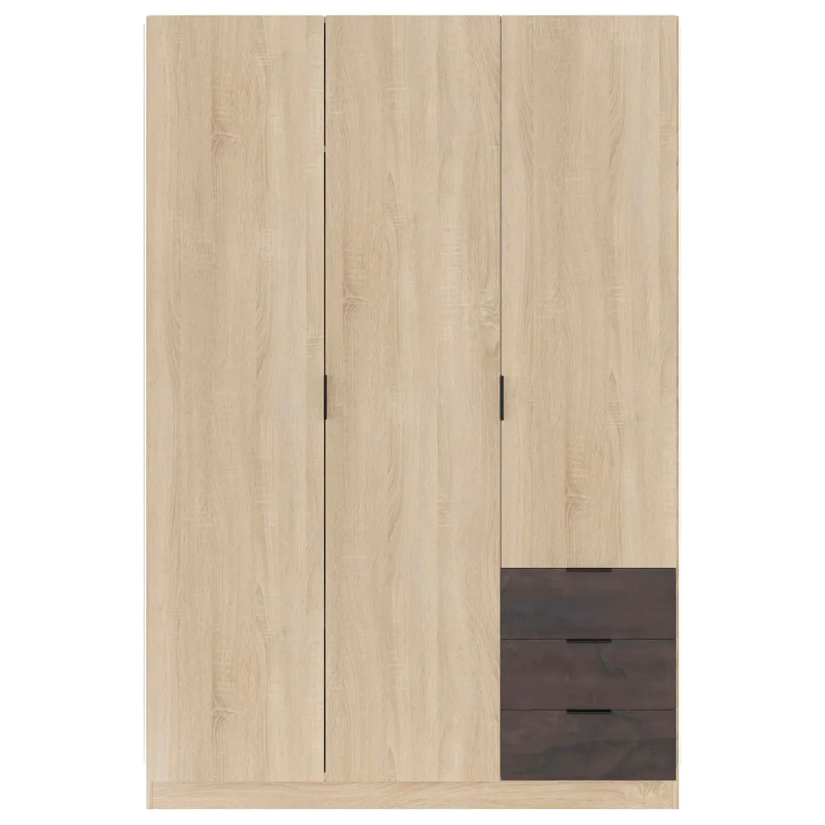 Armadio Guardaroba 3 Ante 3 Cassetti E 4 Ripiani Stile Industriale Con Appendiabiti Per Camera Da Letto Moderna Corridoio Cameretta Urban Design 180 x 121 x 52 Cm