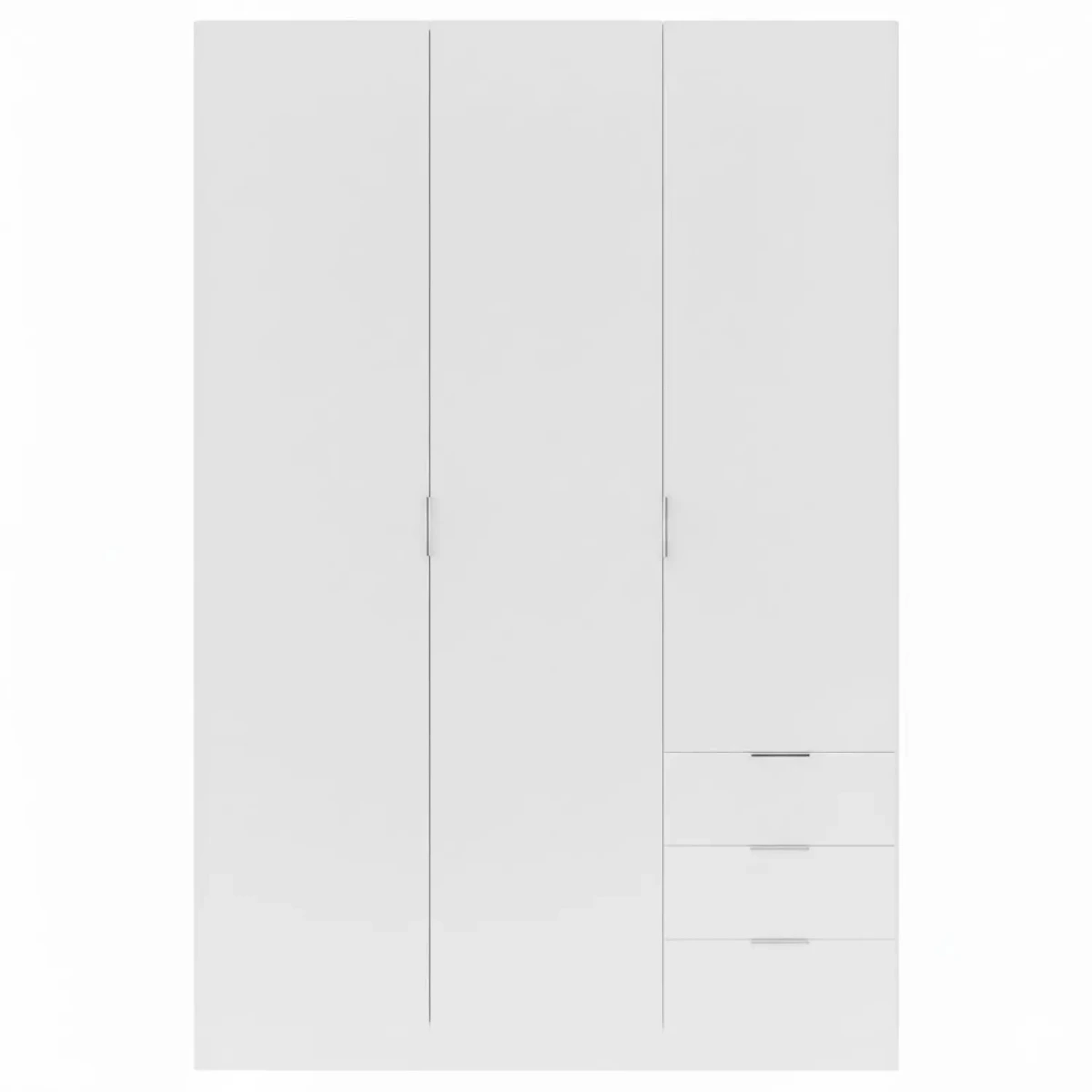 Armadio Guardaroba Vestiti 3 Ante Battenti 4 Ripiani E 3 Cassetti Con Barra Appendiabiti Salvaspazio Per Camera Da Letto Stanza Matrimoniale Design Moderno 200x52x135Cm