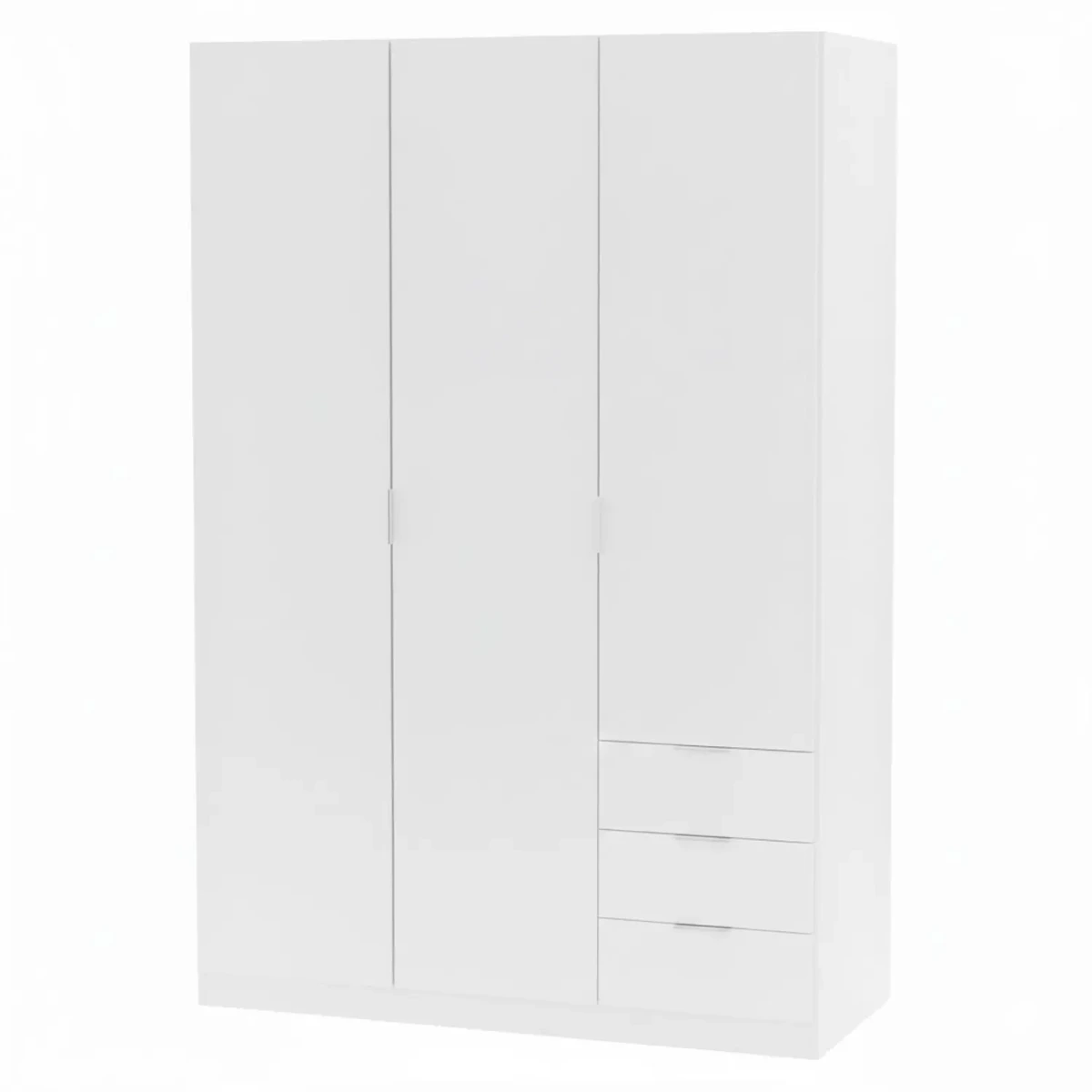 Armadio Guardaroba Vestiti 3 Ante Battenti 4 Ripiani E 3 Cassetti Con Barra Appendiabiti Salvaspazio Per Camera Da Letto Stanza Matrimoniale Design Moderno 200x52x135Cm