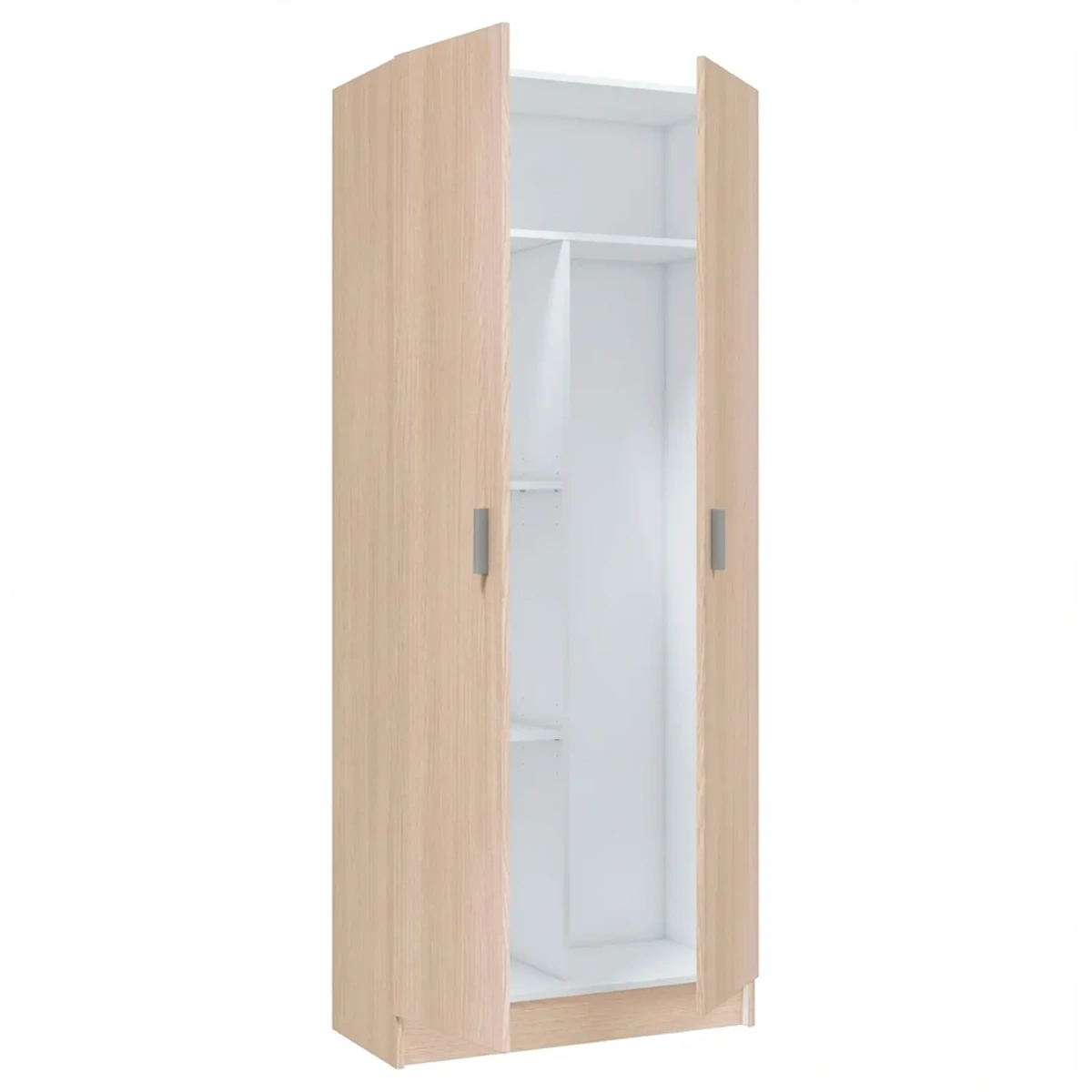 Armadio Multiuso A 2 Ante E 8 Ripiani Regolabili Mobile Armadietto Salvaspazio Per Bagno Lavanderia Ingresso Camera Da Letto Struttura Compatta E Capiente 180 x 59 x 37 Cm