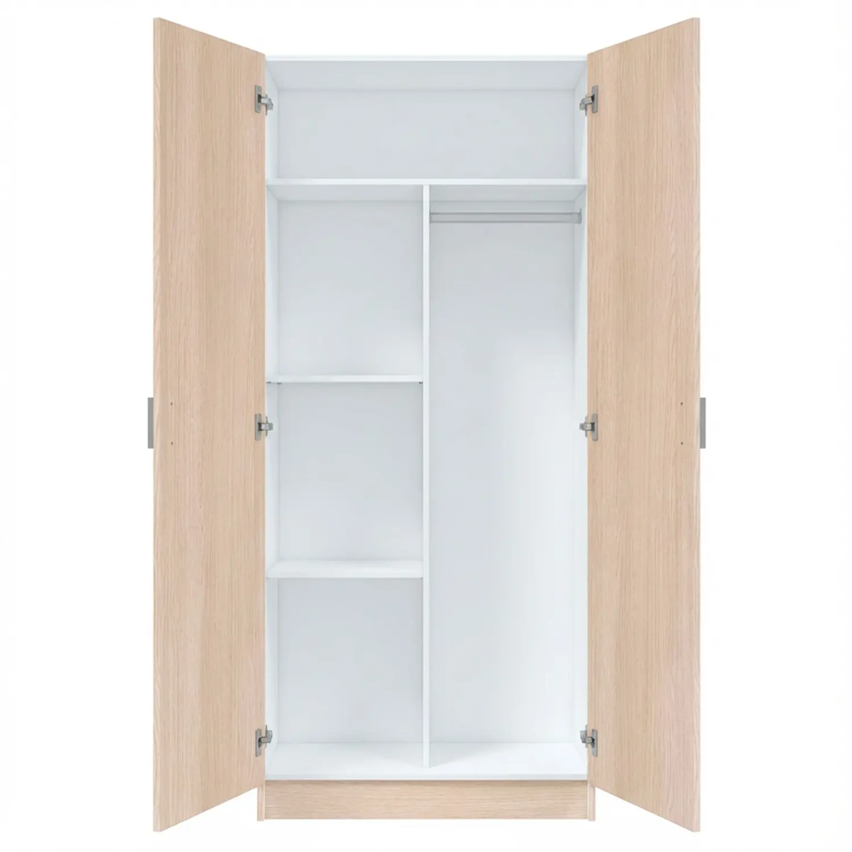 Armadio Multiuso A 2 Ante E 8 Ripiani Regolabili Mobile Armadietto Salvaspazio Per Bagno Lavanderia Ingresso Camera Da Letto Struttura Compatta E Capiente 180 x 59 x 37 Cm