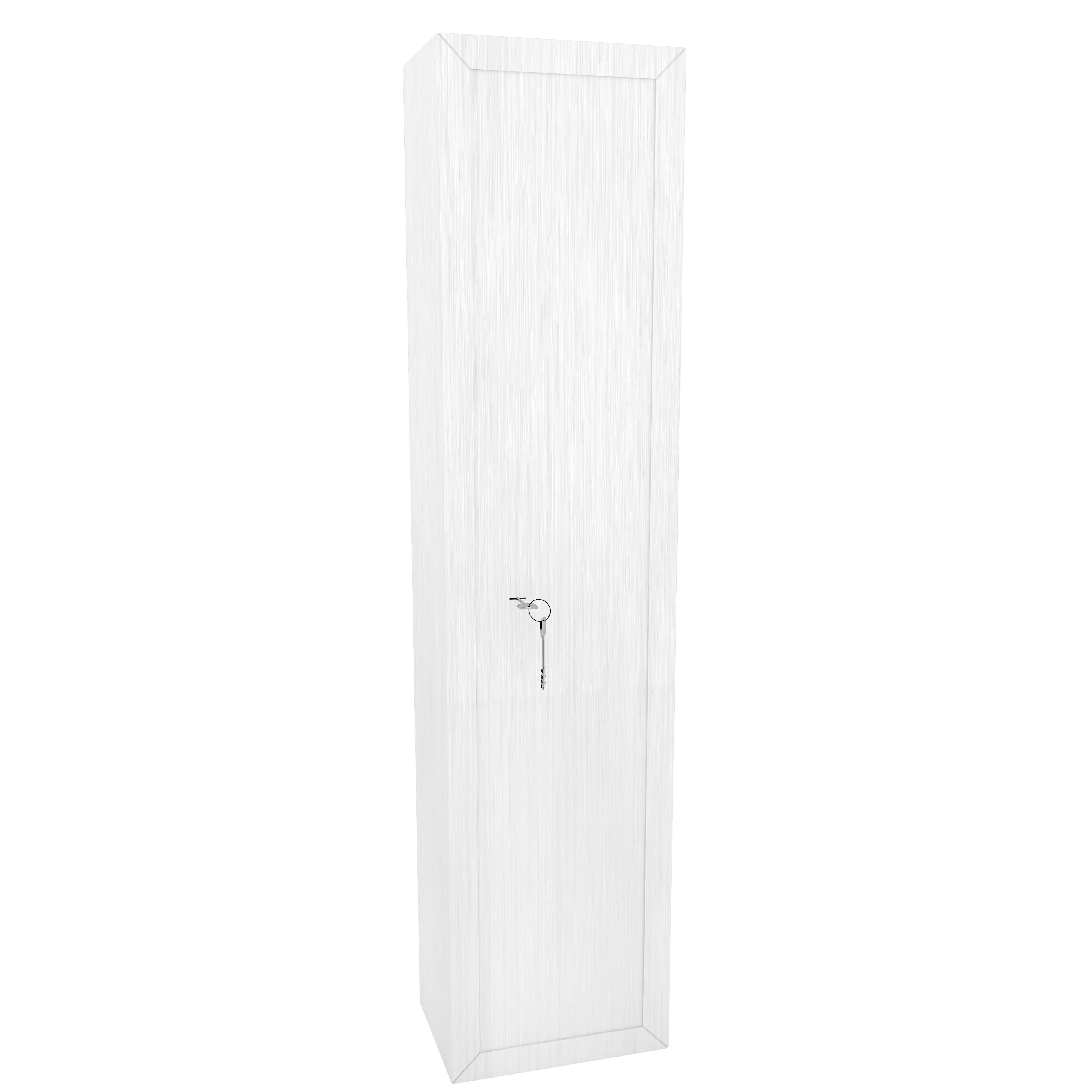 Armadio Portafucili Armi Blindato Fuciliera In Acciaio Con Cassetto Tesoretto Con Serratura E Chiave A Doppia Mappa Cassaforte Sicura Denton Colore Bianco Effetto Legno 148 x 30 x 25 Cm (3 Posti)