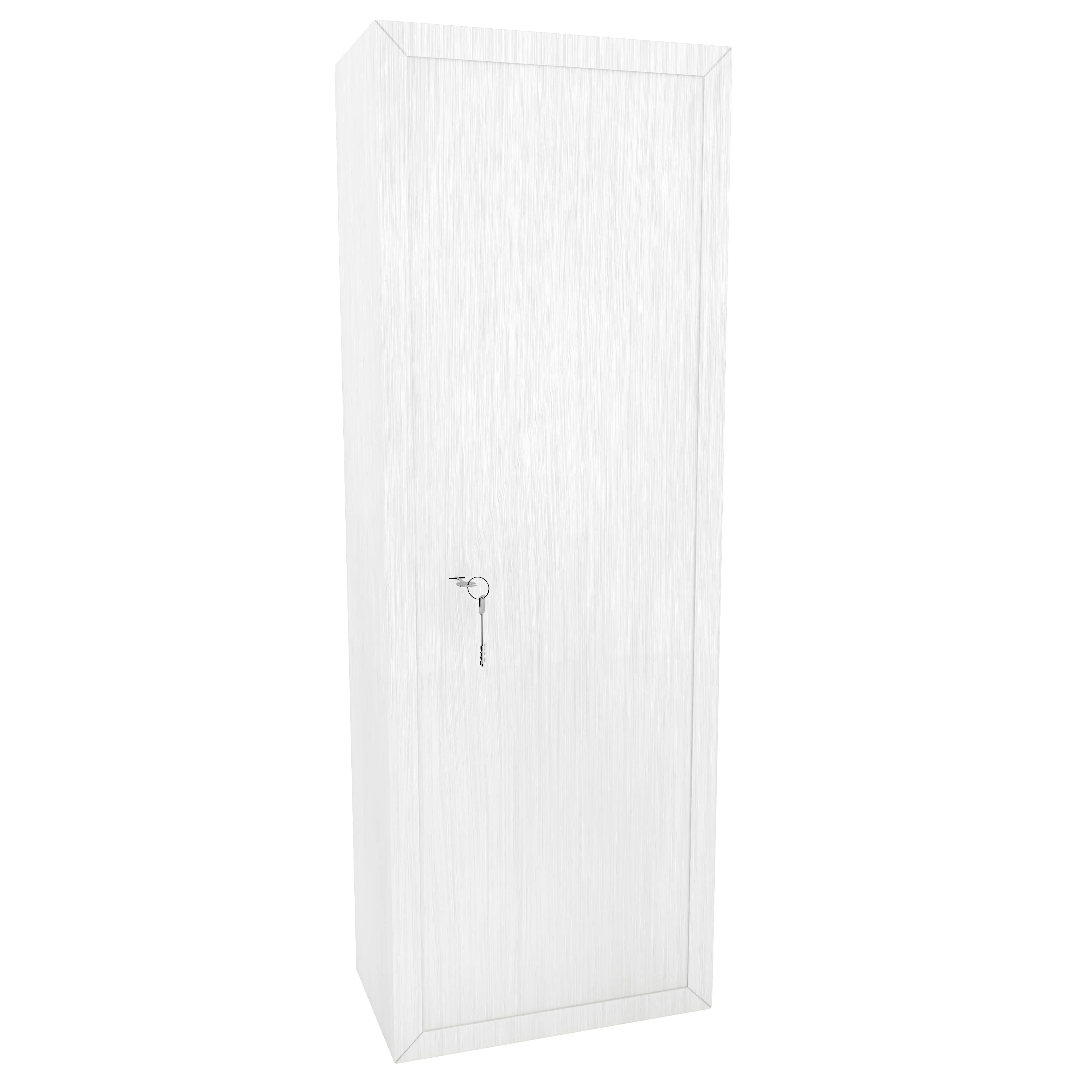 Armadio Portafucili Armi Blindato Fuciliera In Acciaio Con Cassetto Tesoretto Con Serratura E Chiave A Doppia Mappa Cassaforte Sicura Denton Colore Bianco Effetto Legno 148 x 40 x 28 Cm (7 Posti)
