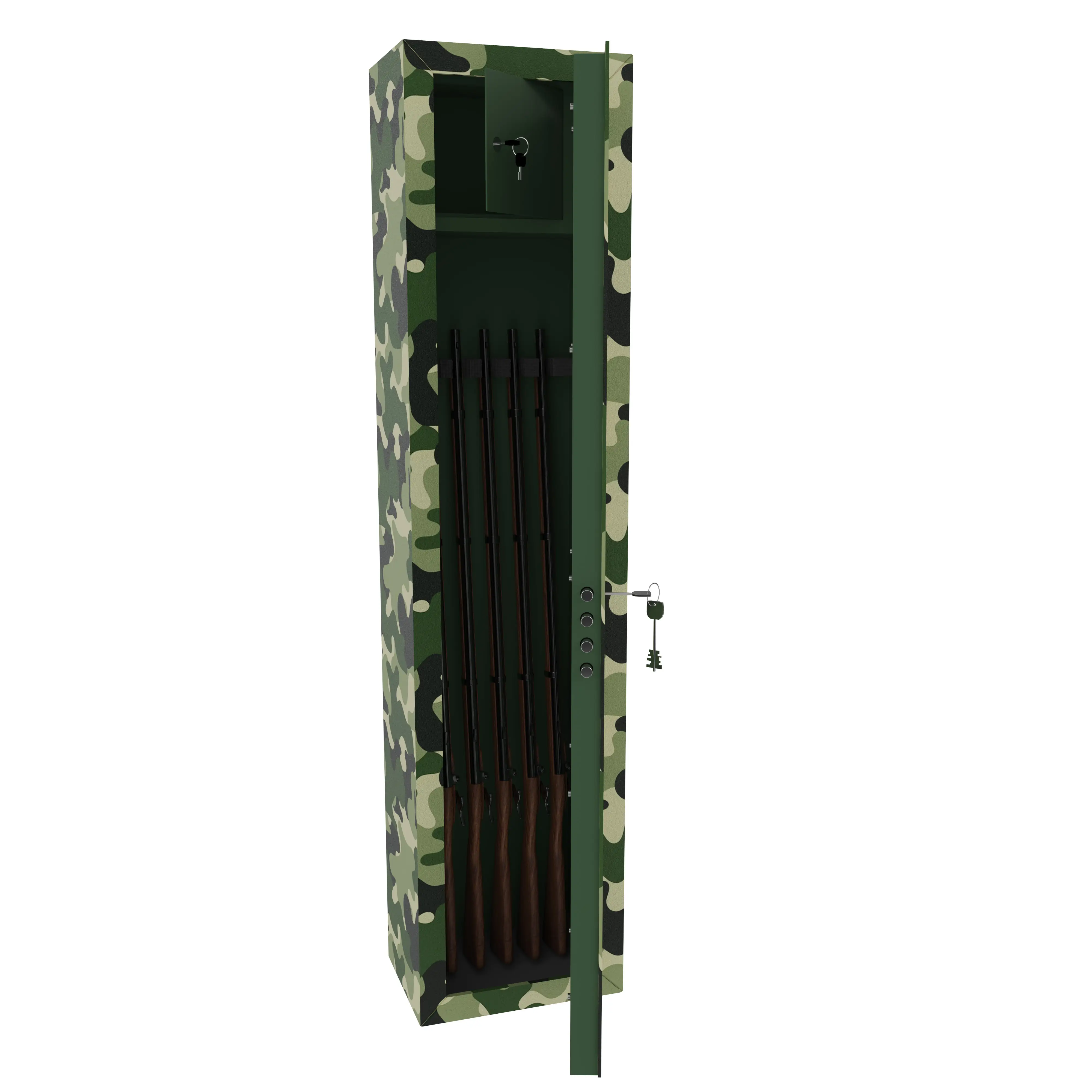armadio-portafucili-armi-blindato-fuciliera-in-acciaio-con-cassetto-tesoretto-con-serratura-e-chiave-a-doppia-mappa-cassaforte-sicura-verde-mimetico-militare-fort-worth-148-x-34-x-28-cm-5-posti-191194-1