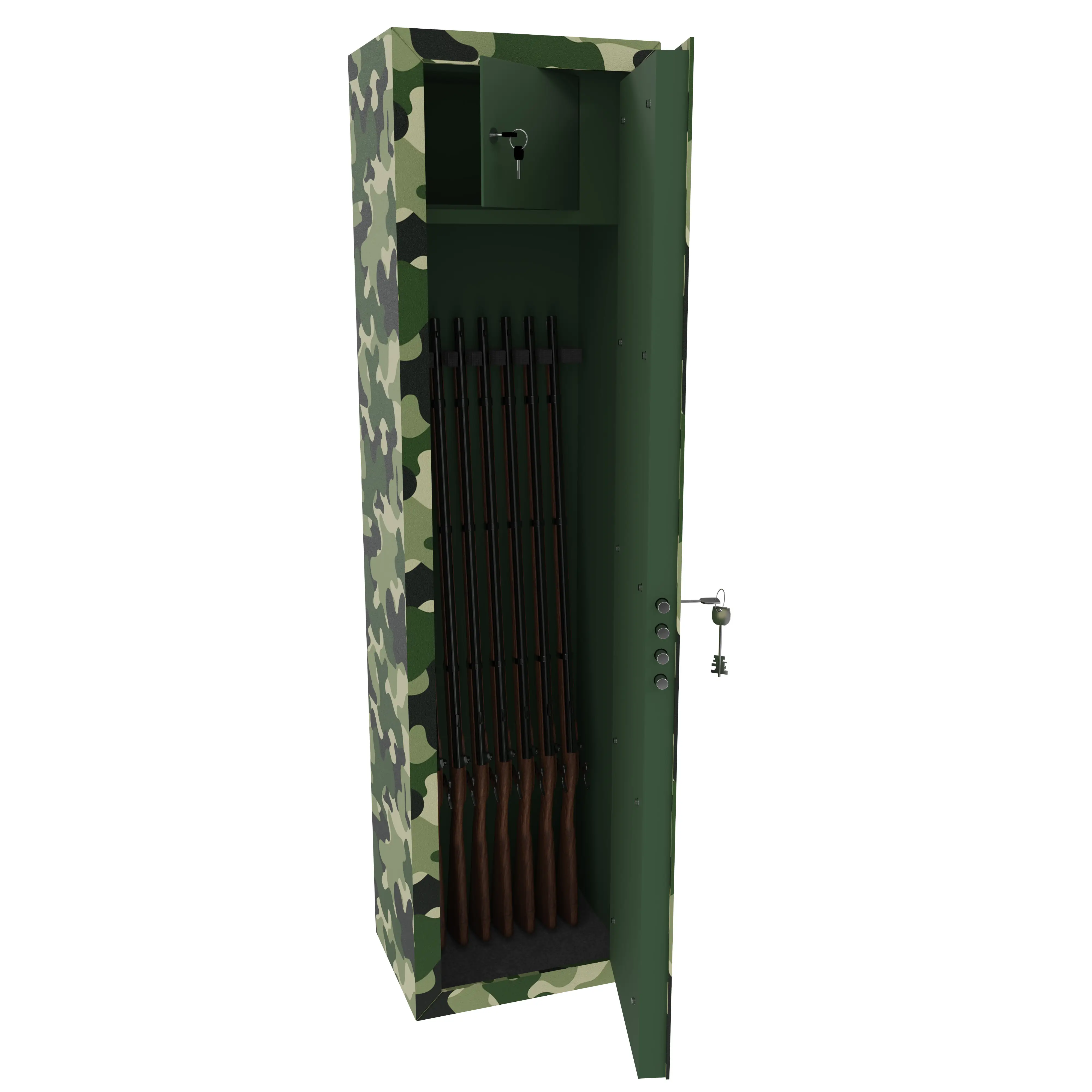armadio-portafucili-armi-blindato-fuciliera-in-acciaio-con-cassetto-tesoretto-con-serratura-e-chiave-a-doppia-mappa-cassaforte-sicura-verde-mimetico-militare-fort-worth-148-x-40-x-28-cm-7-posti-191195-1