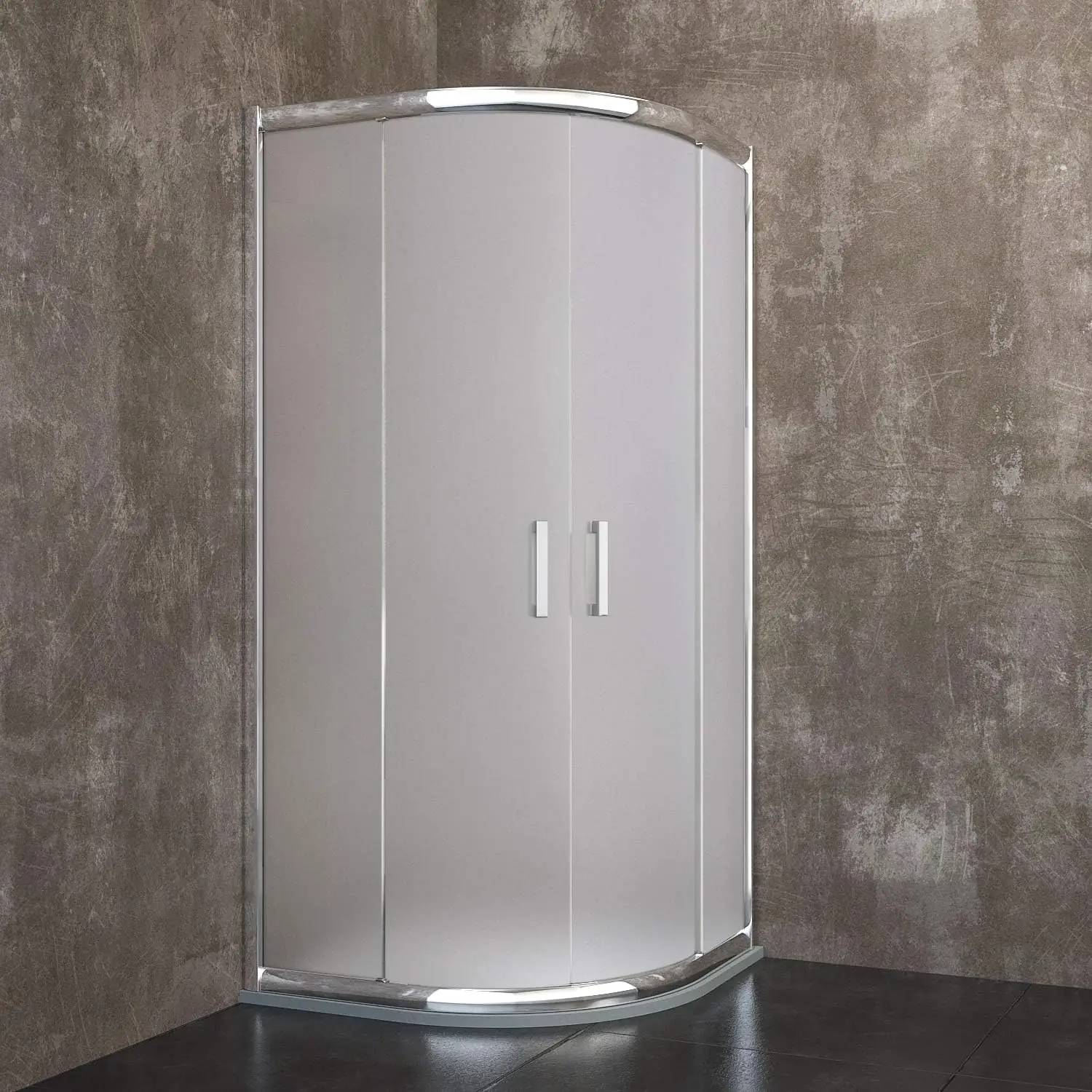 box-doccia-semicircolare-in-cristallo-temperato-satinato-opaco-da-6-mm-con-porte-ante-scorrevoli-195-cm-h-struttura-alluminio-anodizzato-maniglie-in-acciaio-cromato-design-montreal-80-x-80-cm-190141-1