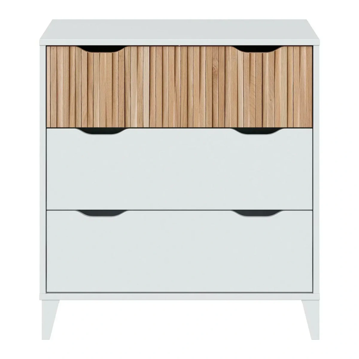Cassettiera Stile Nordico Con 3 Cassetti Mobile Per Camera Da Letto Moderna Con Gambe Rialzate Mobile Design Scandinavo Zona Notte Salvaspazio 70.5 x 76 x 40 Cm