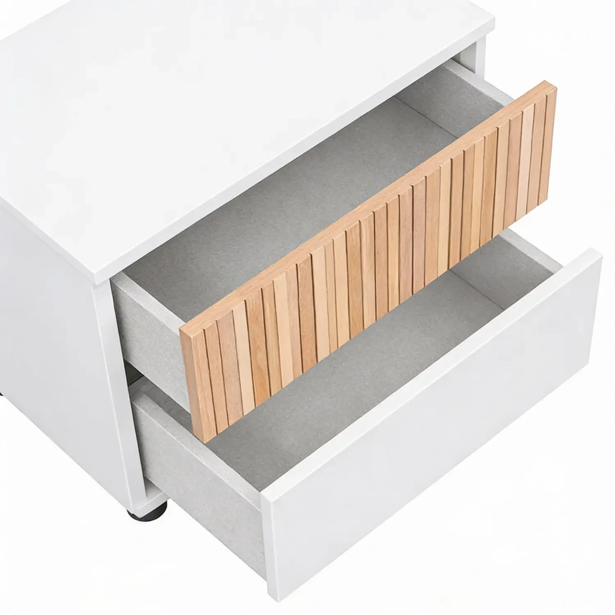 Comodino Con 2 Cassetti Stile Nordico Mobiletto Per Camera Da Letto Moderna Mobile Design Scandinavo Zona Notte Salvaspazio 50 x 41.5 x 34 Cm