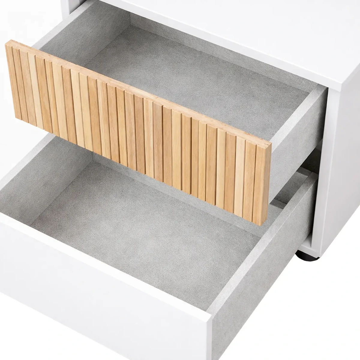 Comodino Con 2 Cassetti Stile Nordico Mobiletto Per Camera Da Letto Moderna Mobile Design Scandinavo Zona Notte Salvaspazio 50 x 41.5 x 34 Cm