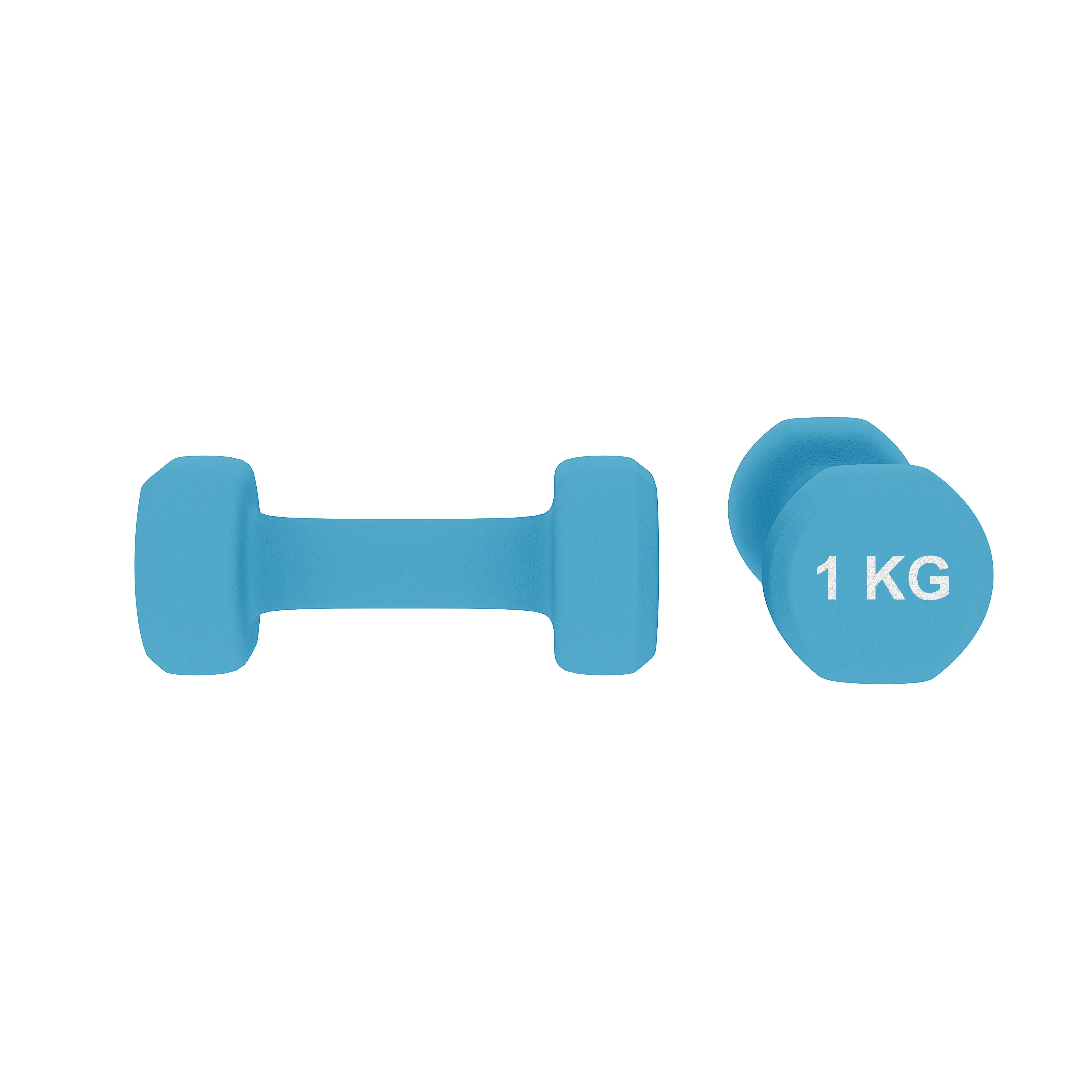 Coppia Pesi Palestra Manubri Per Casa Fitness Manubrio In Neoprene Pesetti Esagonali Impugnatura Antiscivolo Body Building Crossfit Aerobica Esercizi Ginnastica 2 x 1 Kg Colore Azzurro