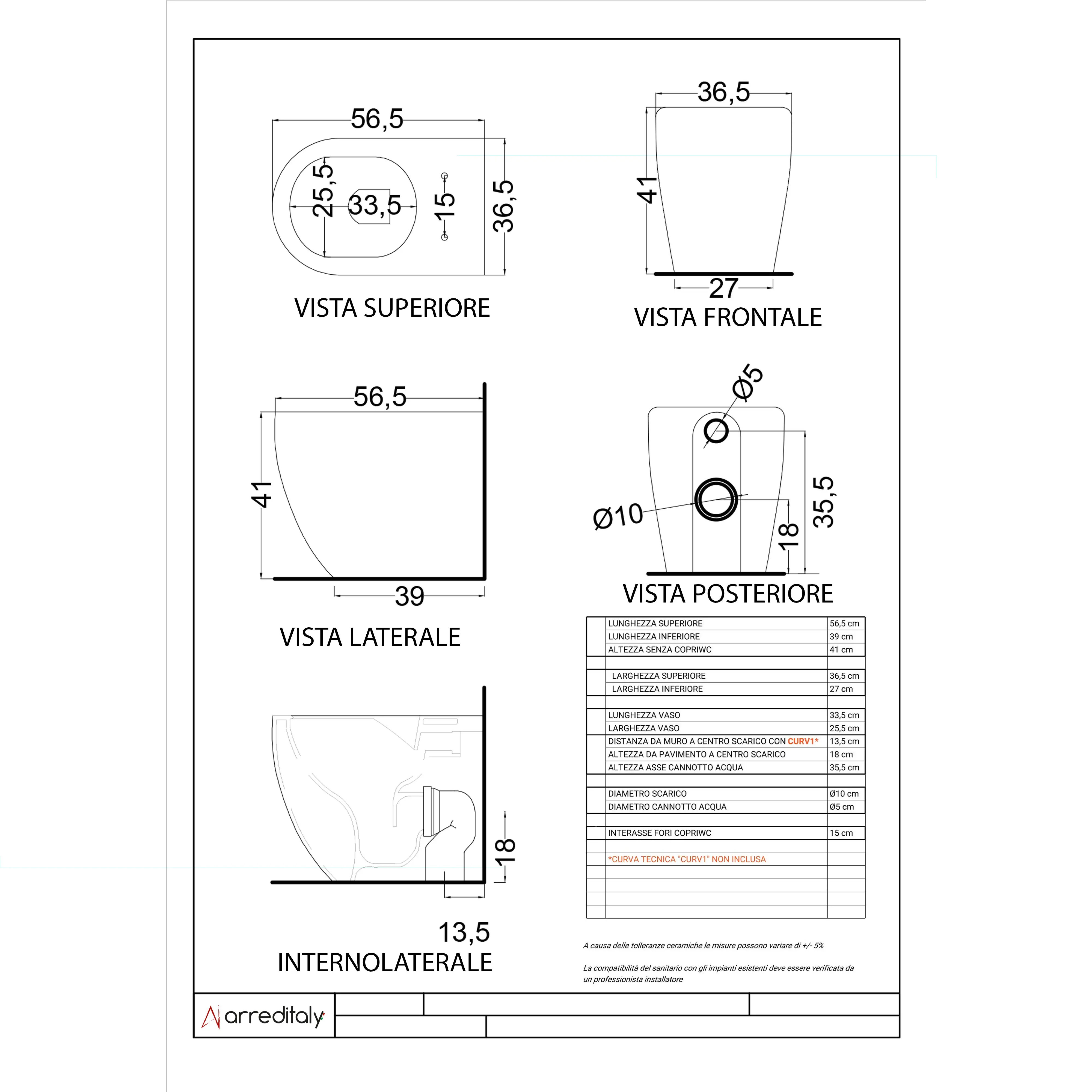 Coppia Sanitari Filomuro Filo Muro Filo Parete Vaso WC Rimless Senza Brida Tornado Flush E Bidet Design Moderno In Ceramica Con Copriwater Chiusura Soft Close Rallentata Grigio Opaco