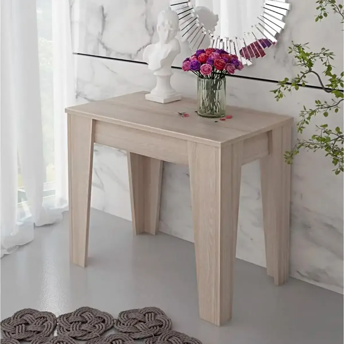 Consolle Allungabile Moderna Tavolo Estensibile Da 54 A 306 cm Con 6 Allunghe Ideale Per 14 posti Salvaspazio Guide In Metallo Design Per Soggiorno Salotto Cucina Ingresso Rovere