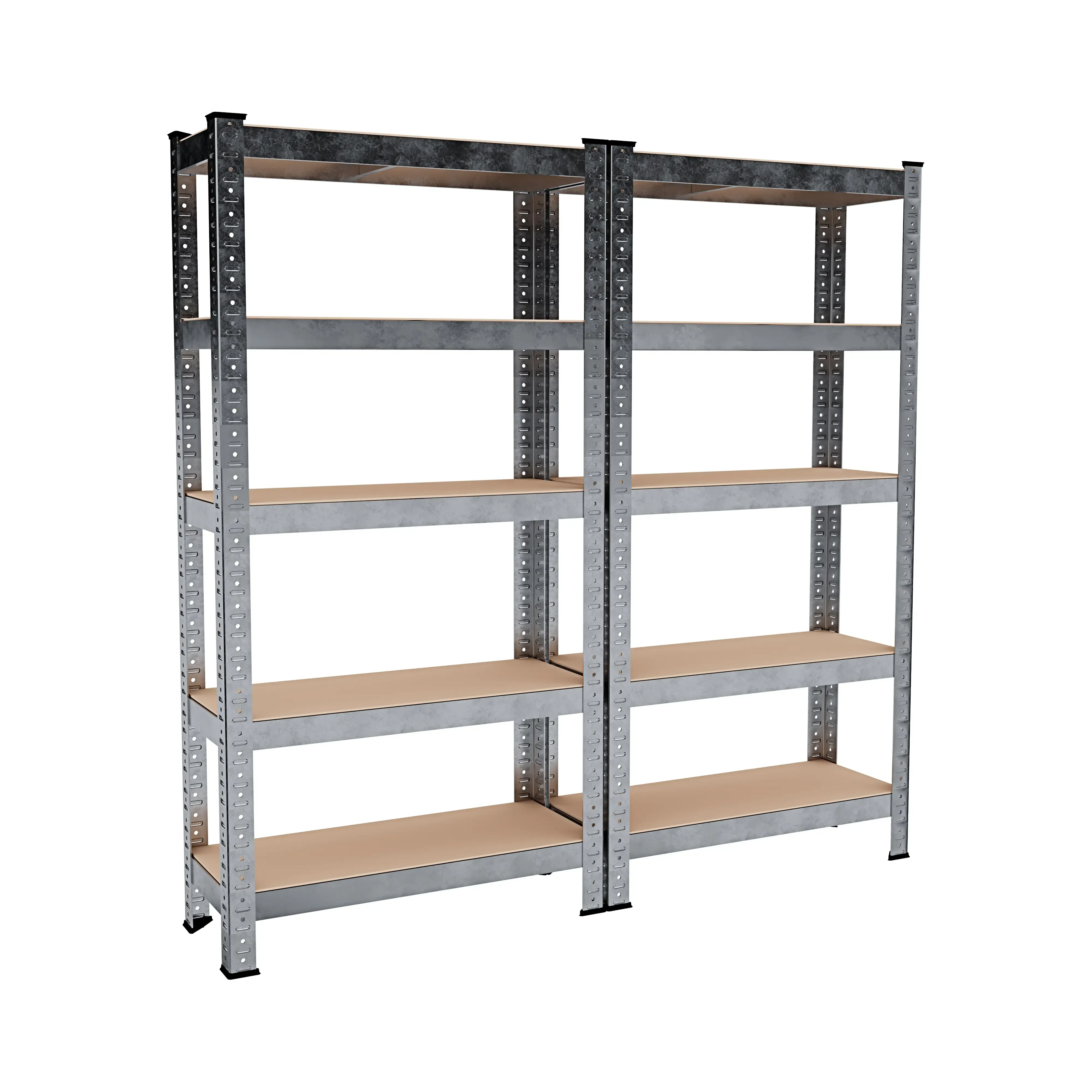 2 Scaffali In Metallo E MDF Scaffale Ad Alta Portata Fino a 875 kg Con 5 Ripiani Regolabili Ideale Per Garage Officina Cantina Capannone Magazzino Design Modulare 150 x 75 x 30 cm