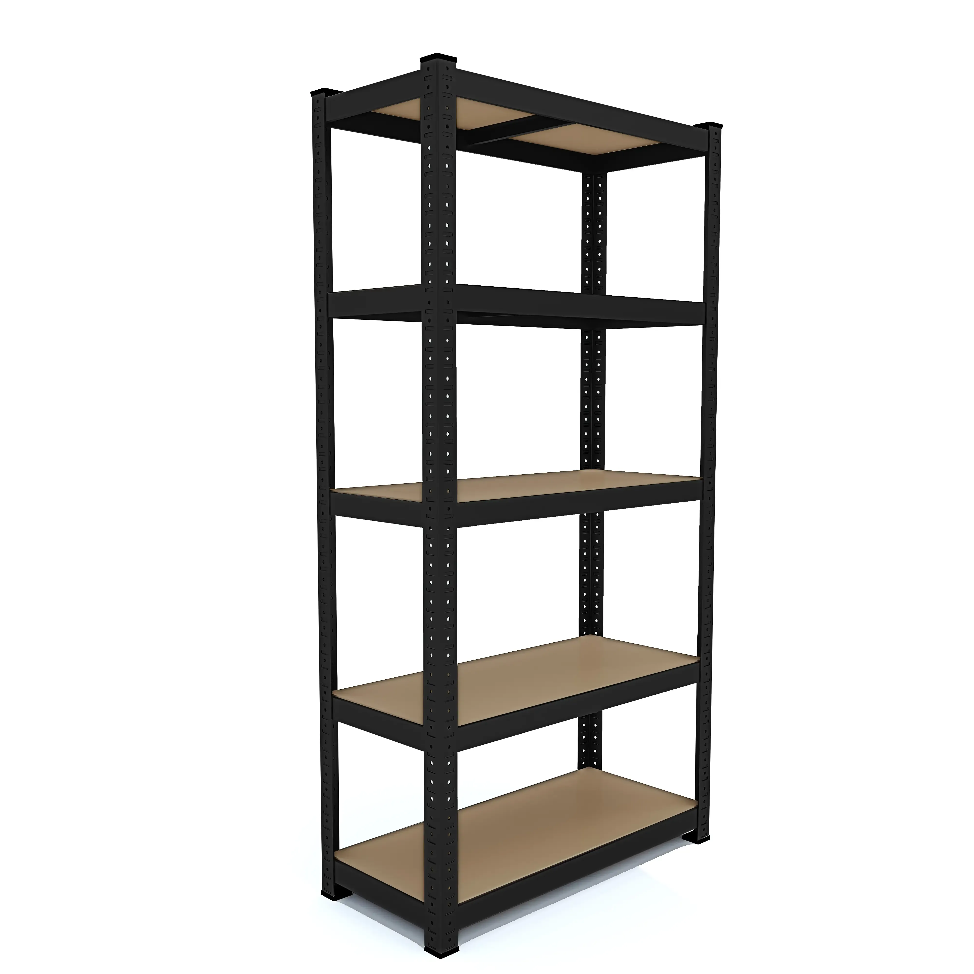 2 Scaffali In Metallo E MDF Scaffale Ad Alta Portata Fino a 875 kg Con 5 Ripiani Regolabili Ideale Per Garage Officina Cantina Capannone Magazzino Design Modulare 180 x 90 x 40 cm (Nero)