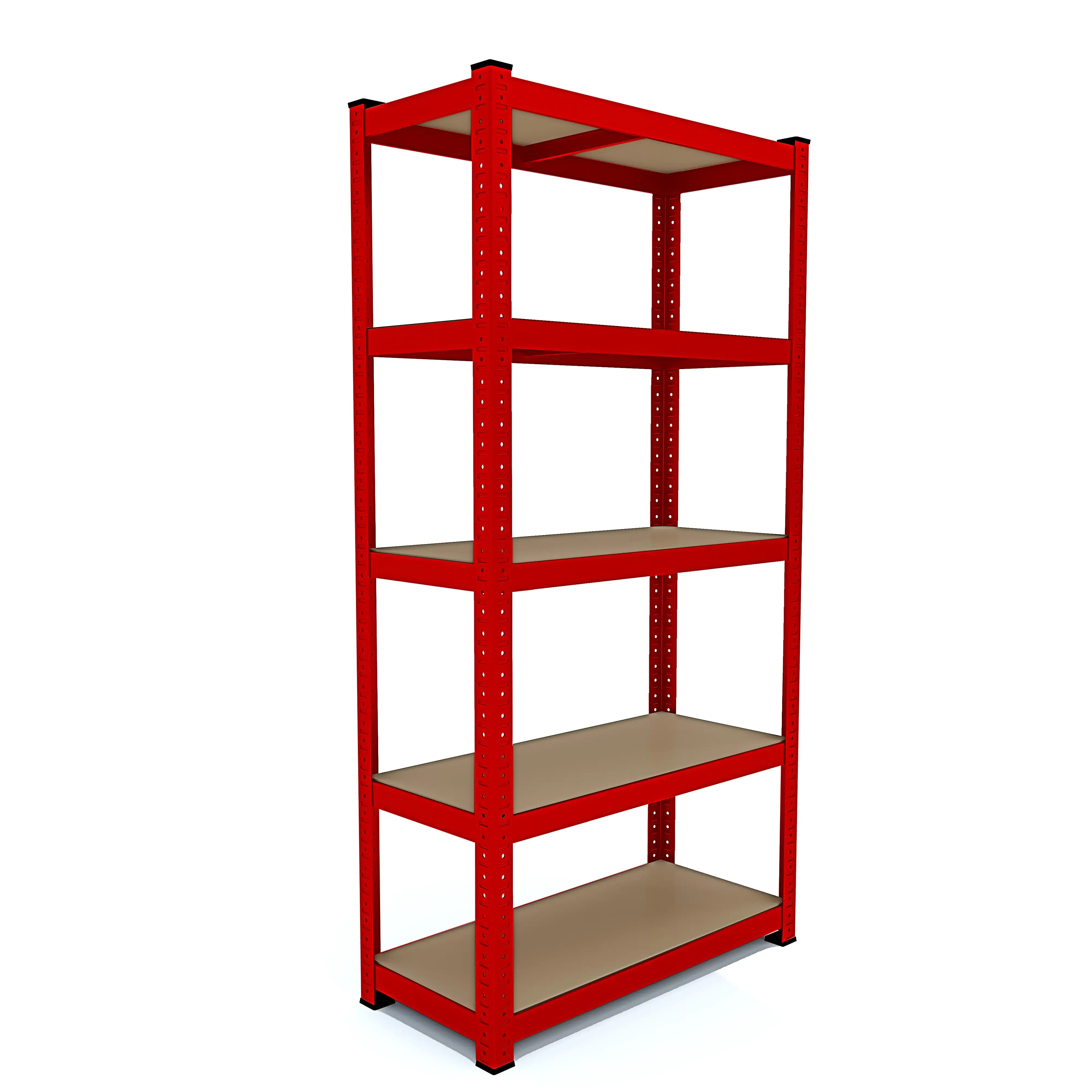 2 Scaffali In Metallo E MDF Scaffale Ad Alta Portata Fino a 875 kg Con 5 Ripiani Regolabili Ideale Per Garage Officina Cantina Capannone Magazzino Design Modulare 180 x 90 x 40 cm (Rosso)