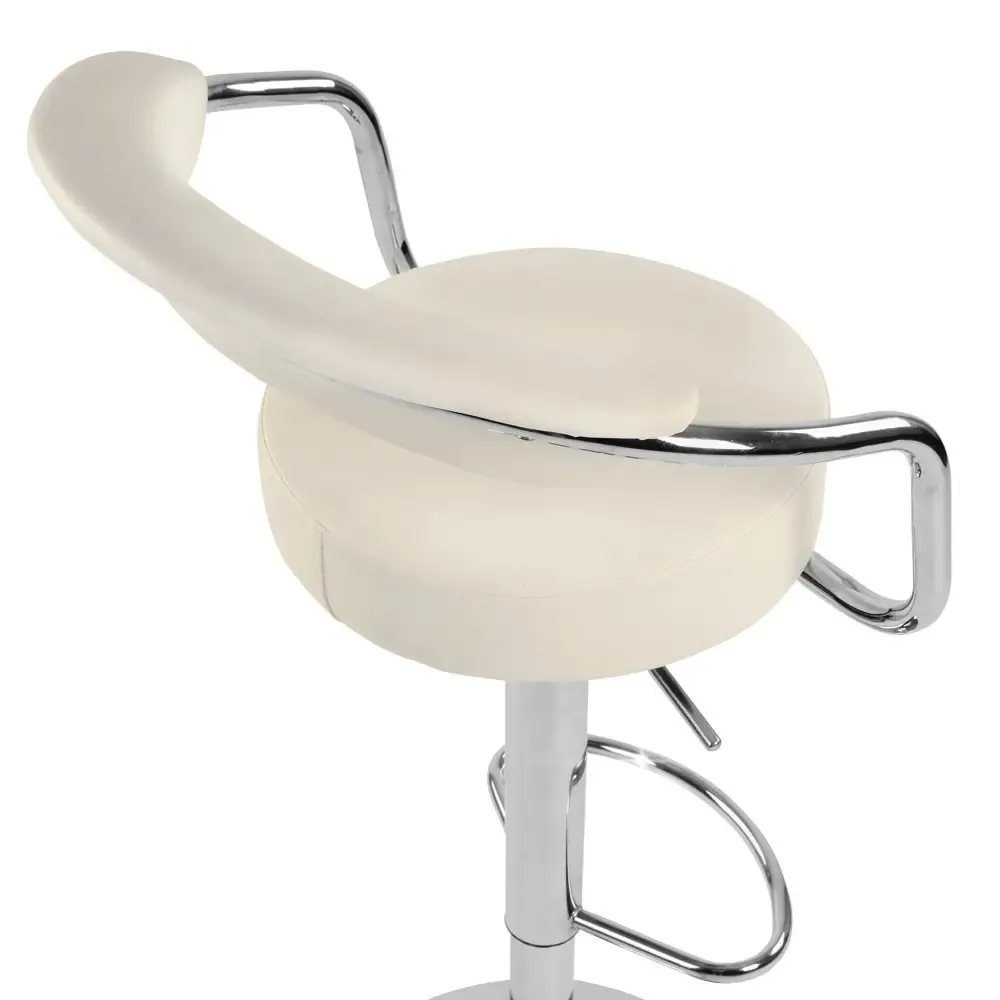 2 Sgabelli Amburgo da Bar Cucina Sedia in Ecopelle con Schienale, Sgabello Girevole Ed Altezza Regolabile con Poggiapiedi per Casa, Design Elegante Moderno Colore Bianco