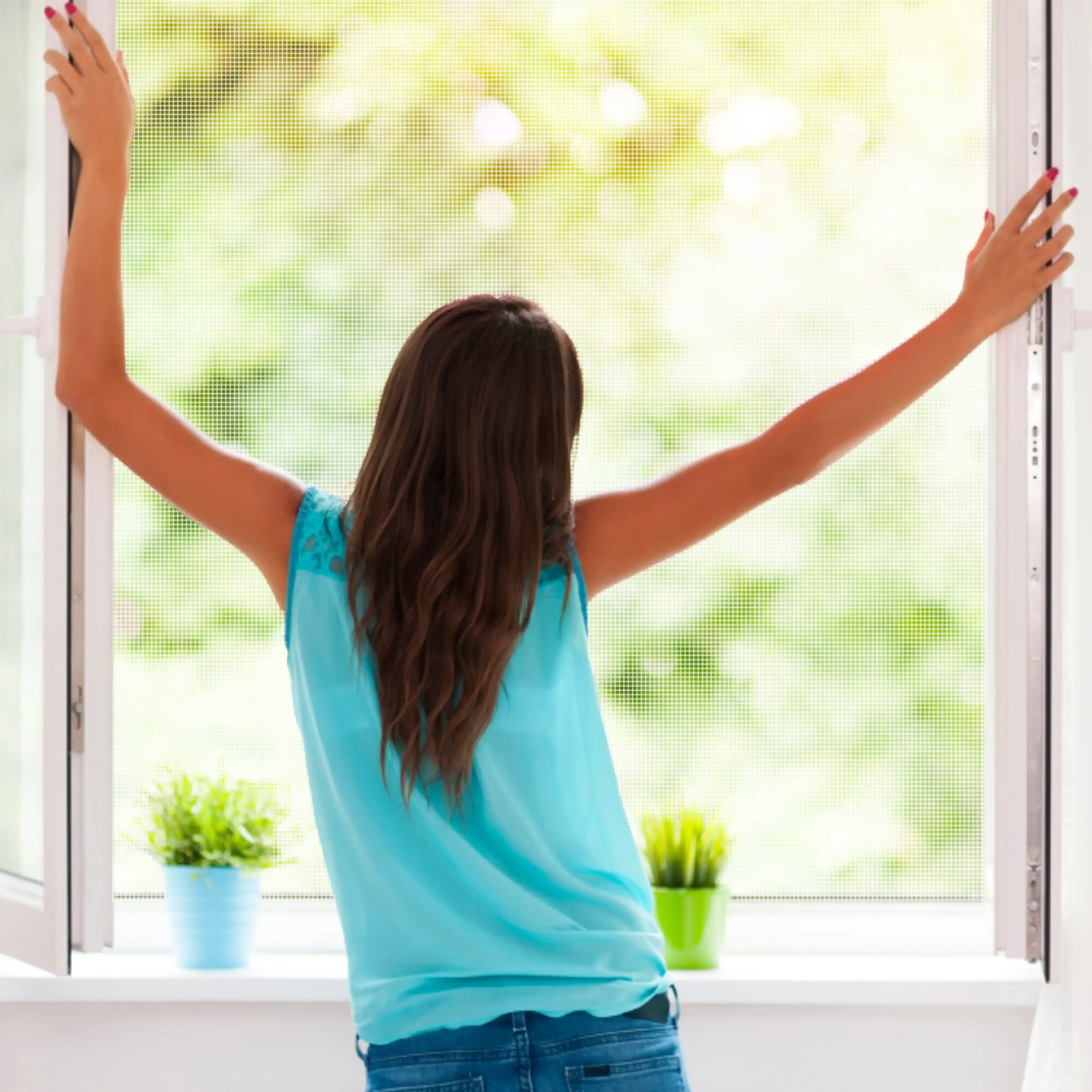 2 Zanzariere Adesive Tagliabili Per Finestra Zanzariera Per Finestre Con Nastro Adesivo Potente Taglierino Dimensioni Regolabili Non Richiede Perforazione Facile Installazione (130 x 150 Cm, Bianco)