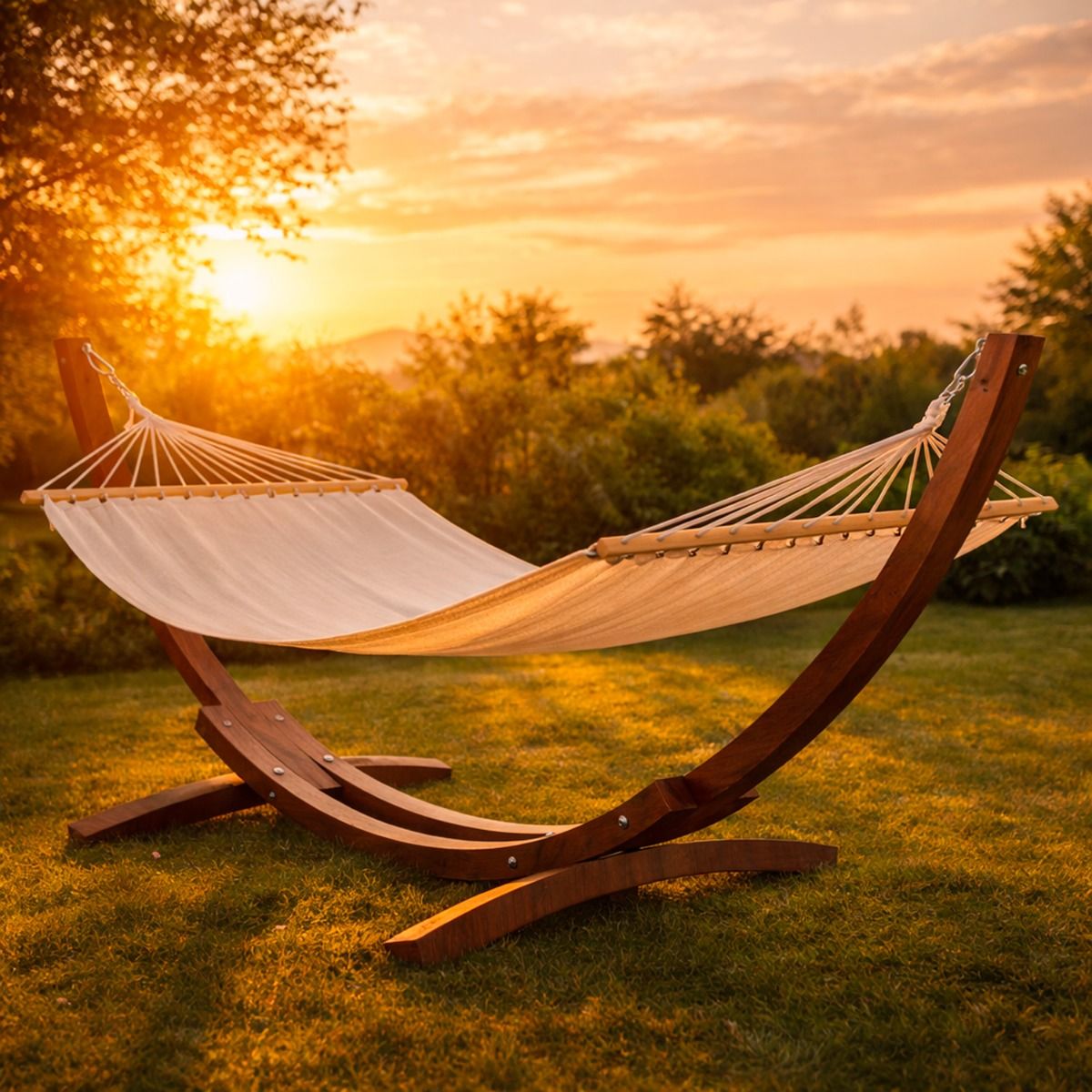 Amaca Da Giardino Con Supporto In Legno Robusto E Telo In Cotone Resistente Portata Max 150 Kg Ideale Per Esterno Terrazzo Balcone Piscina Design Moderno Sorong 320 x 100 x 100 Cm Colore Beige