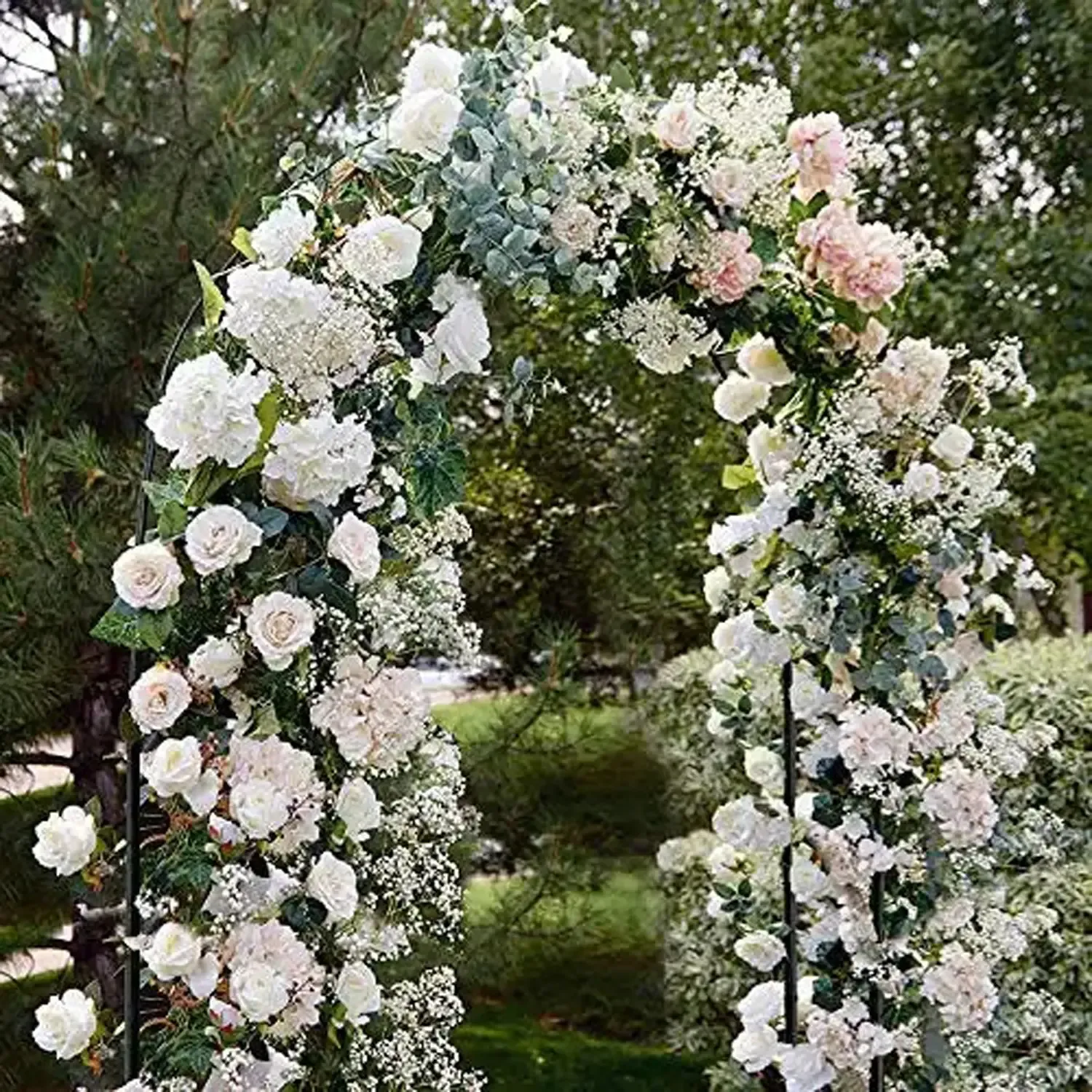 Arco Da Giardino Per Rose Piante Rampicanti Traliccio Pergolato Vite Decorazione Design Per Eventi Matrimoni Viali Sostegno In Metallo Verde Scuro 240 x 140 x 38 cm