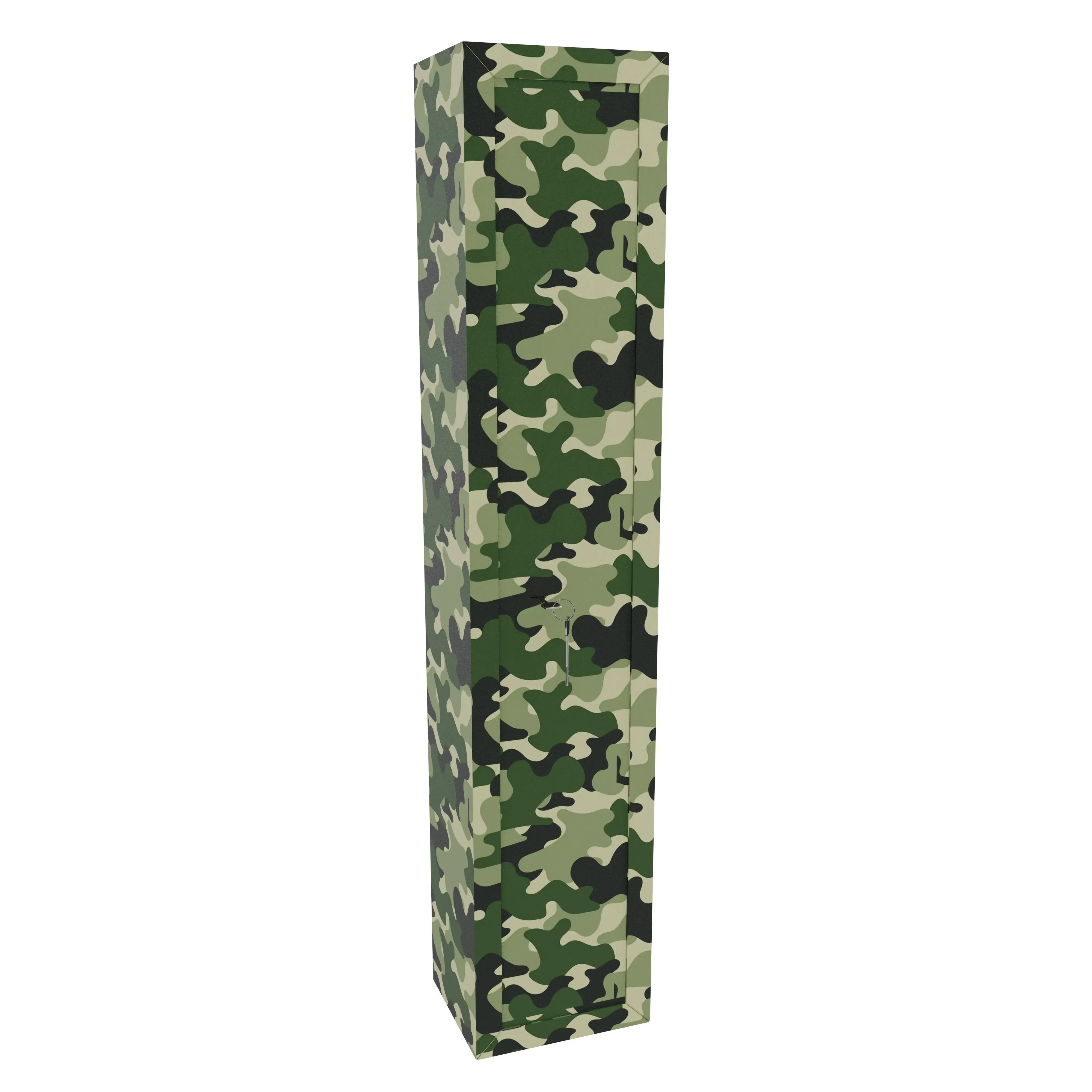 Armadio Portafucili Armi Blindato Fuciliera In Acciaio Con Cassetto Tesoretto Con Serratura E Chiave A Doppia Mappa Cassaforte Sicura Verde Mimetico Militare Fort Worth 145 x 25 x 20 Cm (2 Posti)