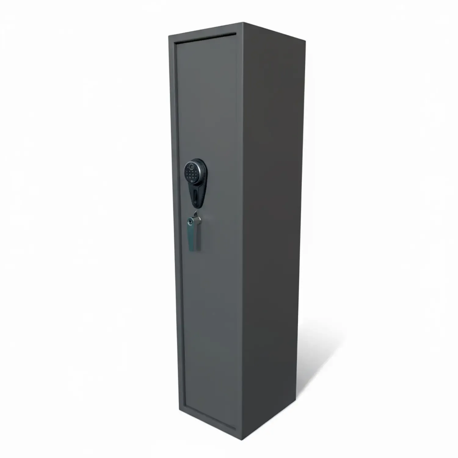 Armadio Portafucili Armi Blindato Fuciliera in Acciaio con Serratura Digitale e Chiave, Tesoretto, Tasca Porta Oggetti, Cassaforte Sicura Florida Grigio Scuro 145x25x20 Cm (2 Posti)