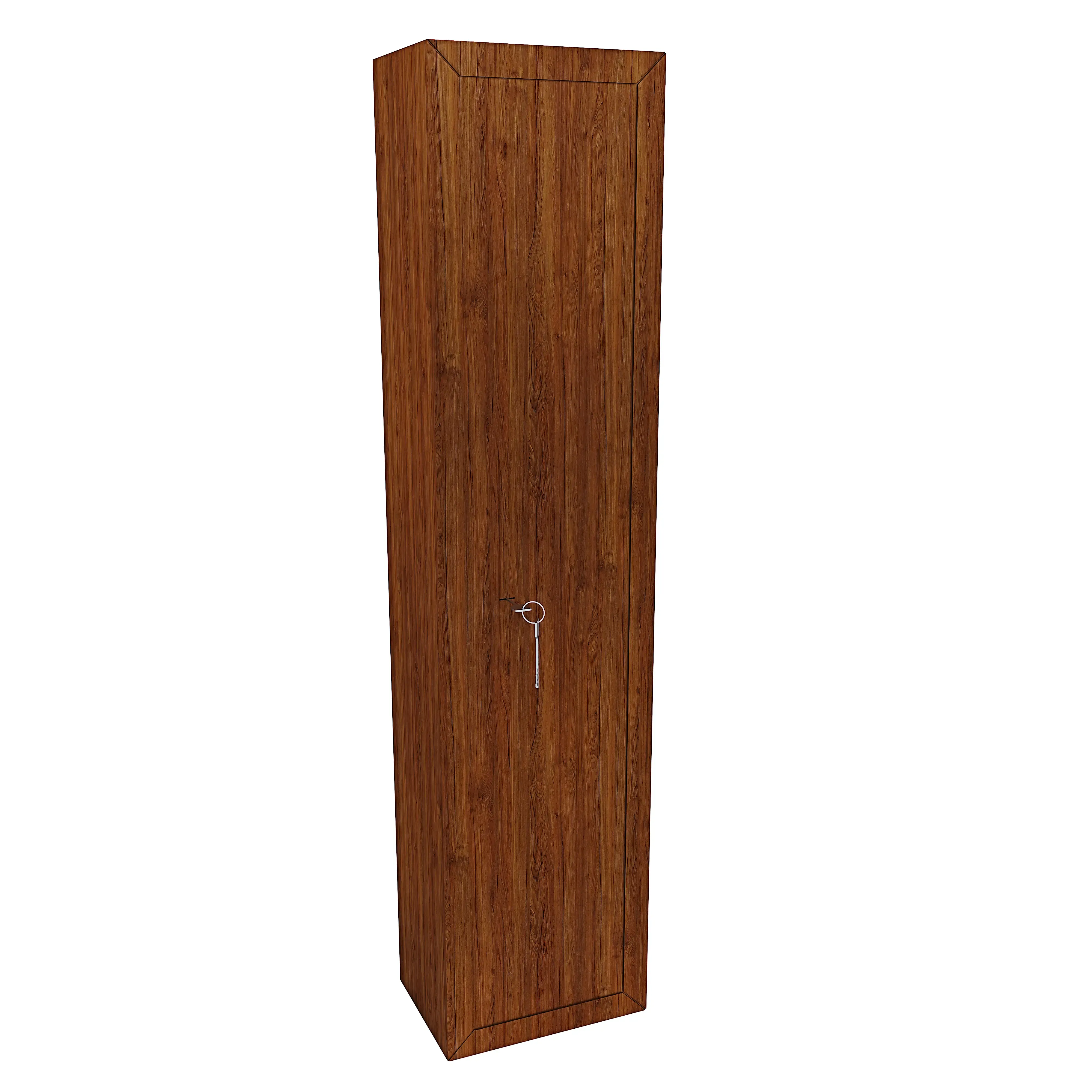 Armadio Portafucili Armi Blindato Fuciliera In Acciaio Effetto Legno Con Cassetto Tesoretto Con Serratura E Chiave A Doppia Mappa Cassaforte Sicura Waco Colore Marrone (5 Posti)