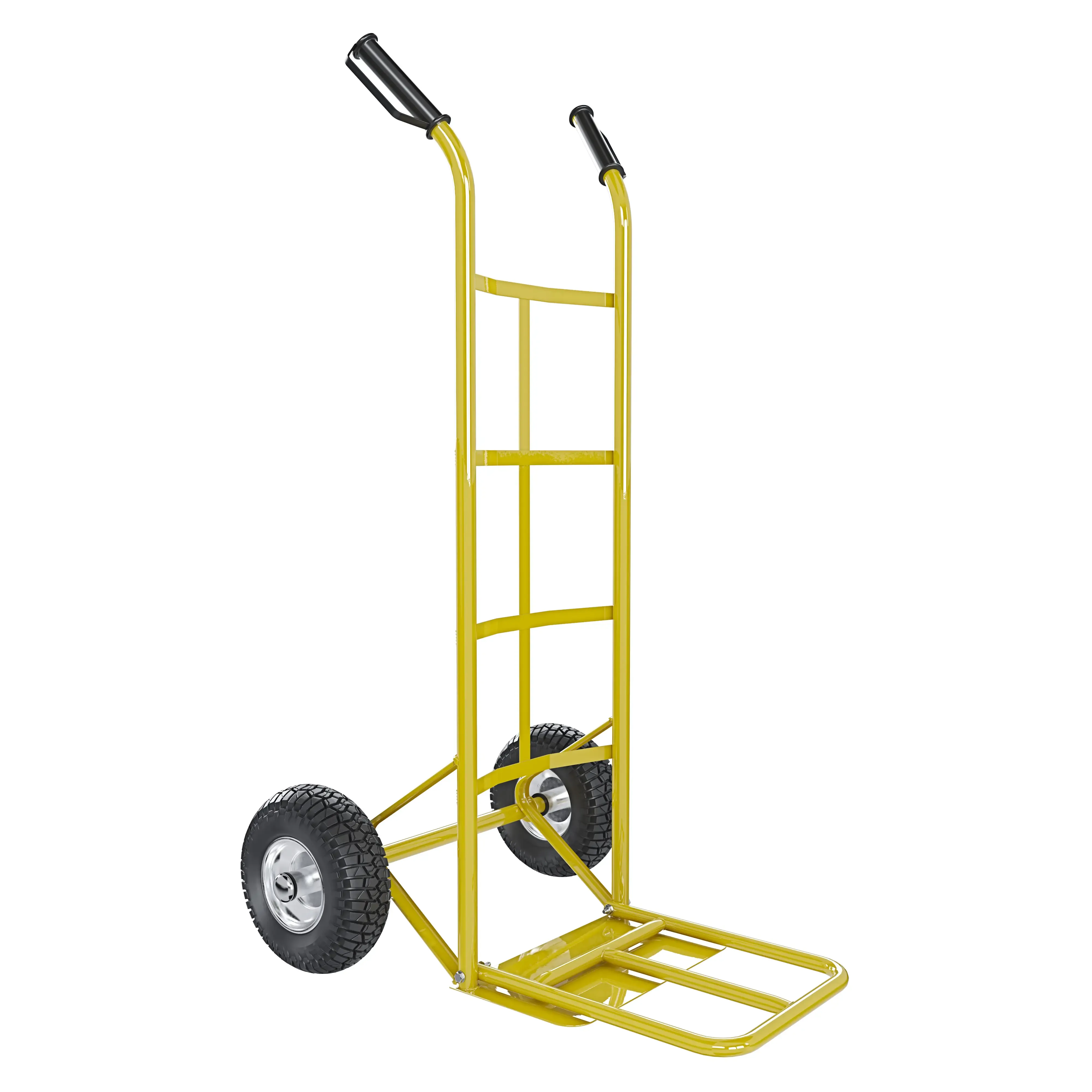 Carrello Portapacchi Portata Max 250 Kg A Mano Portatutto Ribalta Acciaio Tubolare Ruote Pneumatiche Rinforzate Trasporto Grandi Pacchi Portasacchi Portacasse Grandi Volumi 63 x 53 x 116 Cm (Giallo)