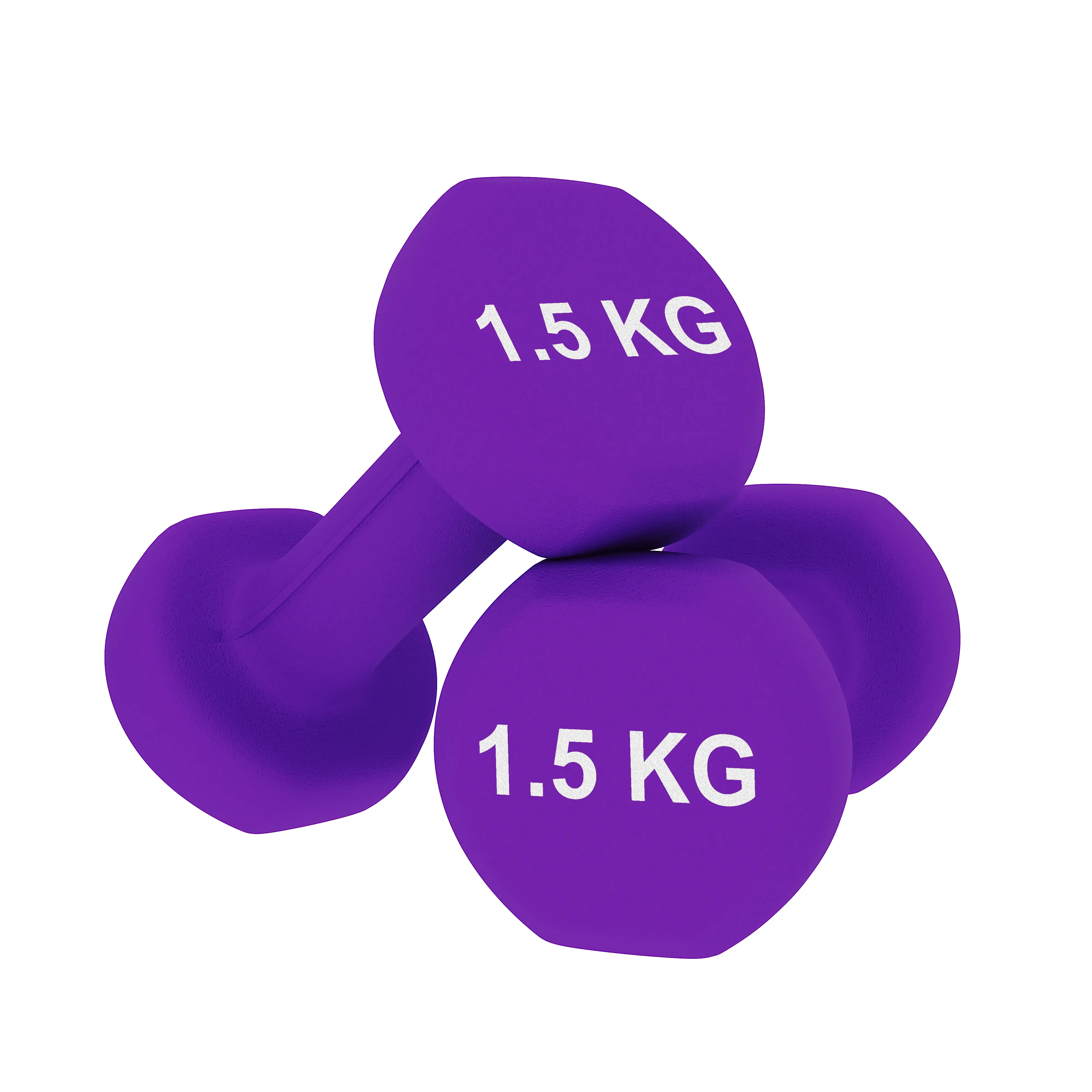 Coppia Pesi Palestra Manubri Per Casa Fitness Manubrio In Neoprene Pesetti Esagonali Impugnatura Antiscivolo Body Building Crossfit Aerobica Esercizi Ginnastica 2 x 1.5 Kg Colore Viola