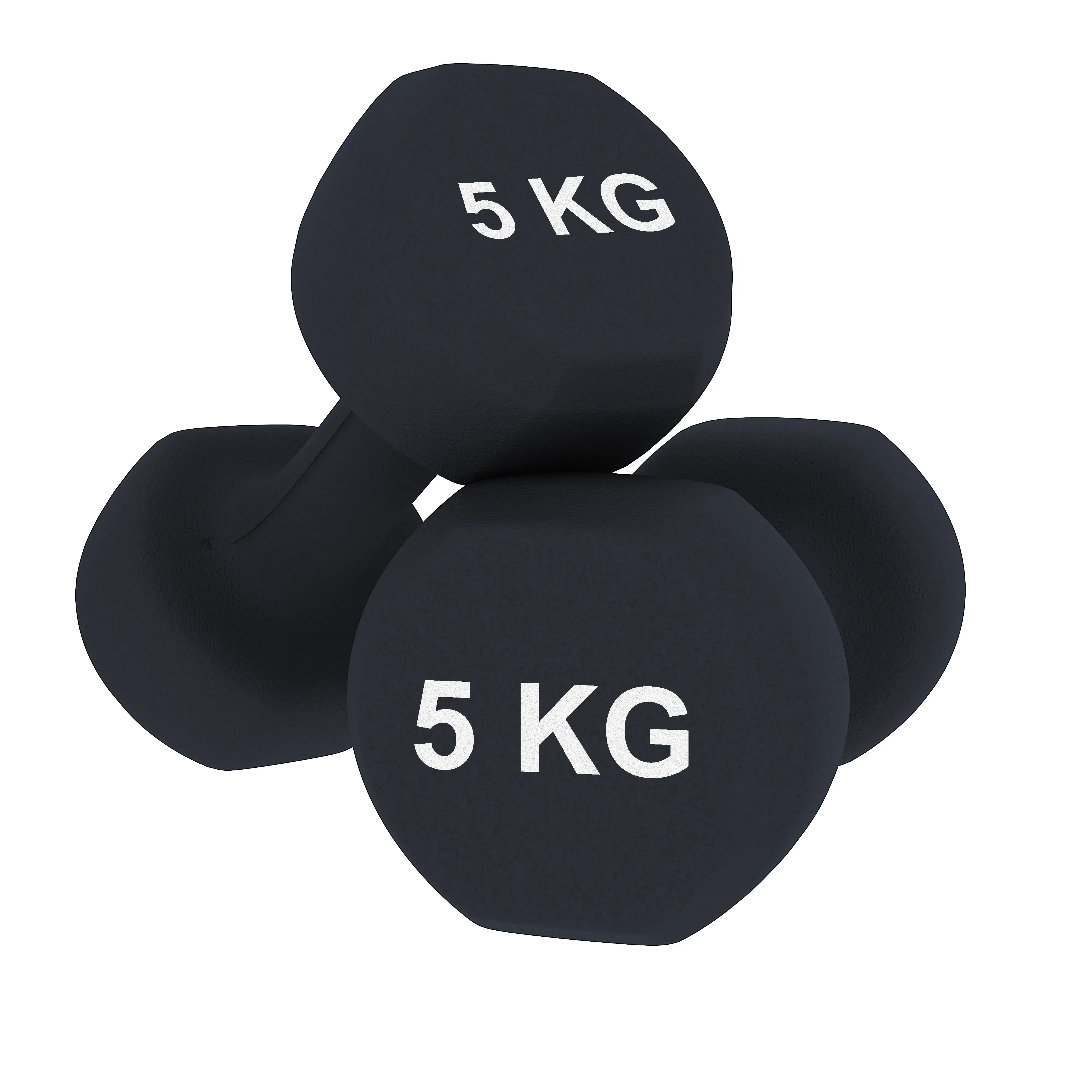 Coppia Pesi Palestra Manubri Per Casa Fitness Manubrio In Neoprene Pesetti Esagonali Impugnatura Antiscivolo Body Building Crossfit Aerobica Esercizi Ginnastica 2 x 5 Kg Colore Nero
