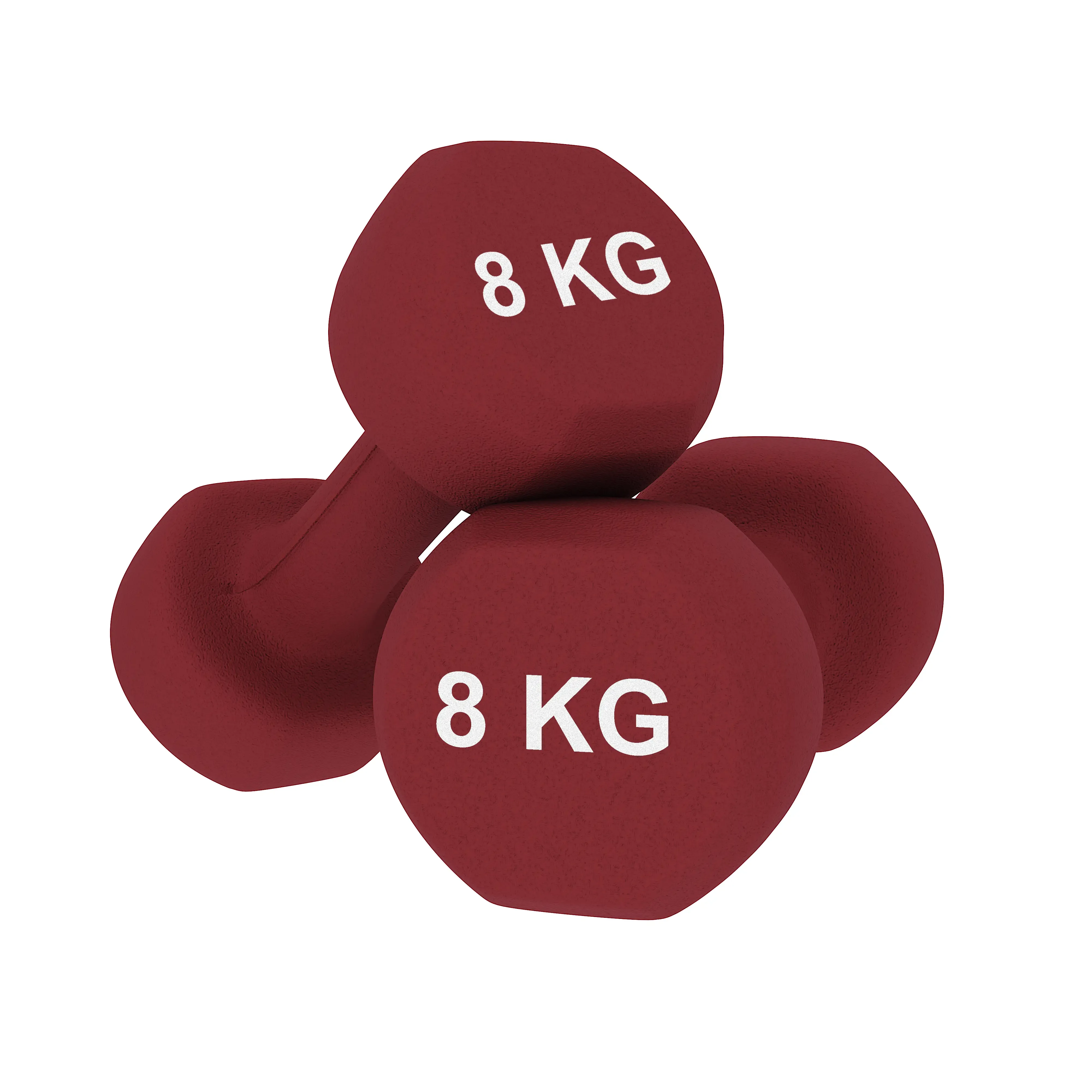 Coppia Pesi Palestra Manubri Per Casa Fitness Manubrio In Neoprene Pesetti Esagonali Impugnatura Antiscivolo Body Building Crossfit Aerobica Esercizi Ginnastica 2 x 8 Kg Colore Bordeaux