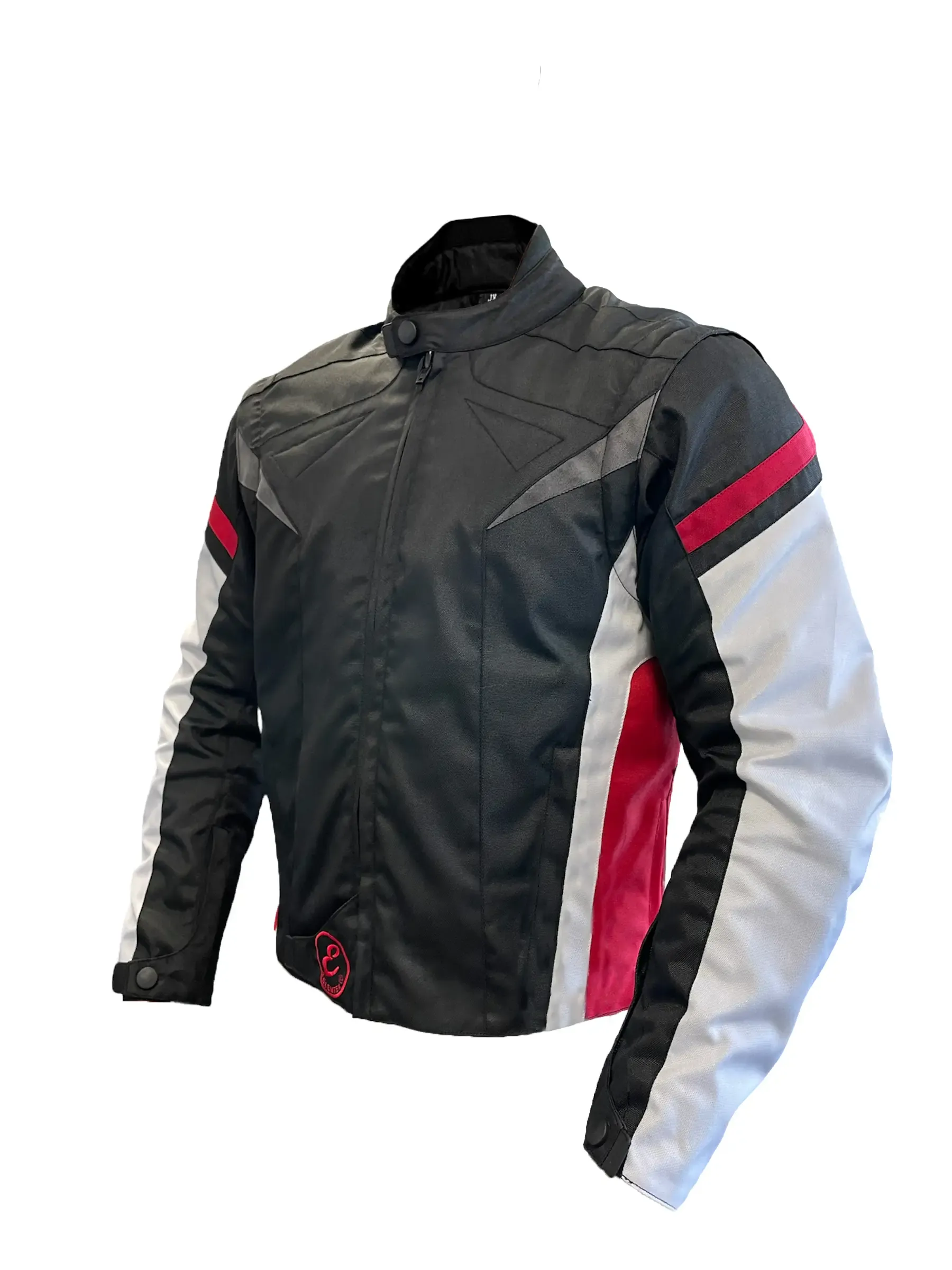 Giacca Moto M Rosso Con Protezioni CE Removibili Giubbotto In Tessuto Cordura Con Manica Staccabile Gilet Termico Removibile Tasche Con Chiusura A Zip 4 Stagioni