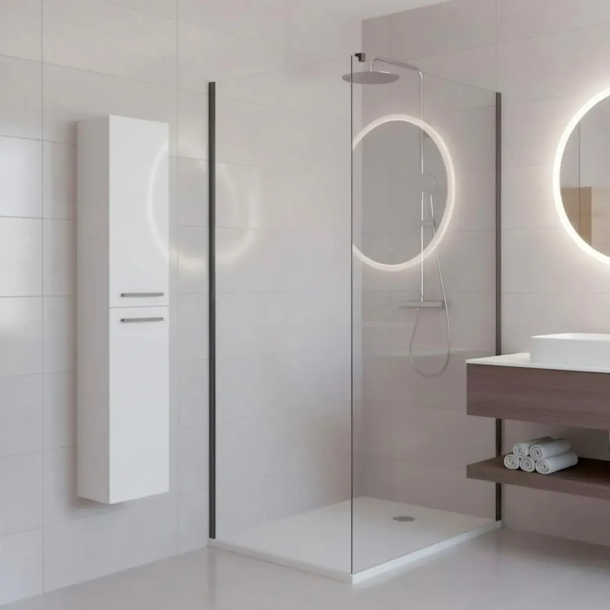Mobile Bagno Sospeso Armadietto A Colonna Armadio Pensile Sospesa 2 Ante 4 Ripiani Arredamento Bagno Lavanderia Elegante Moderno Minimal