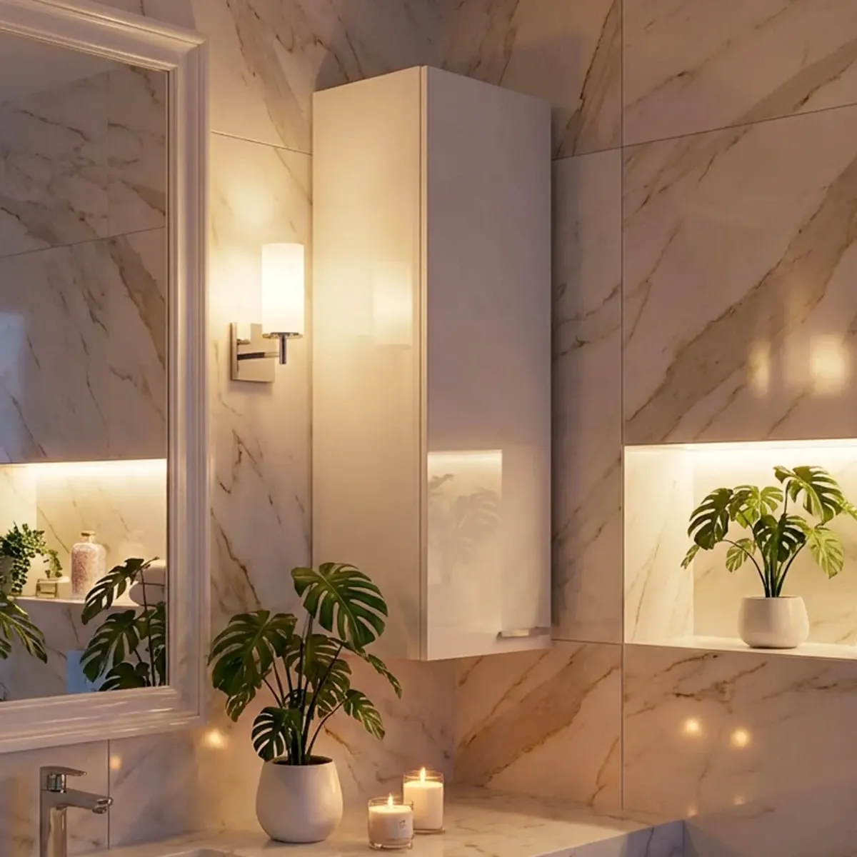 Pensile Da Bagno Sospeso Con 1 Anta E Ripiano Regolabile Mobile Armadietto Moderno Colonna Scaffale Salvaspazio Da Parete In Melamina Design Moderno 