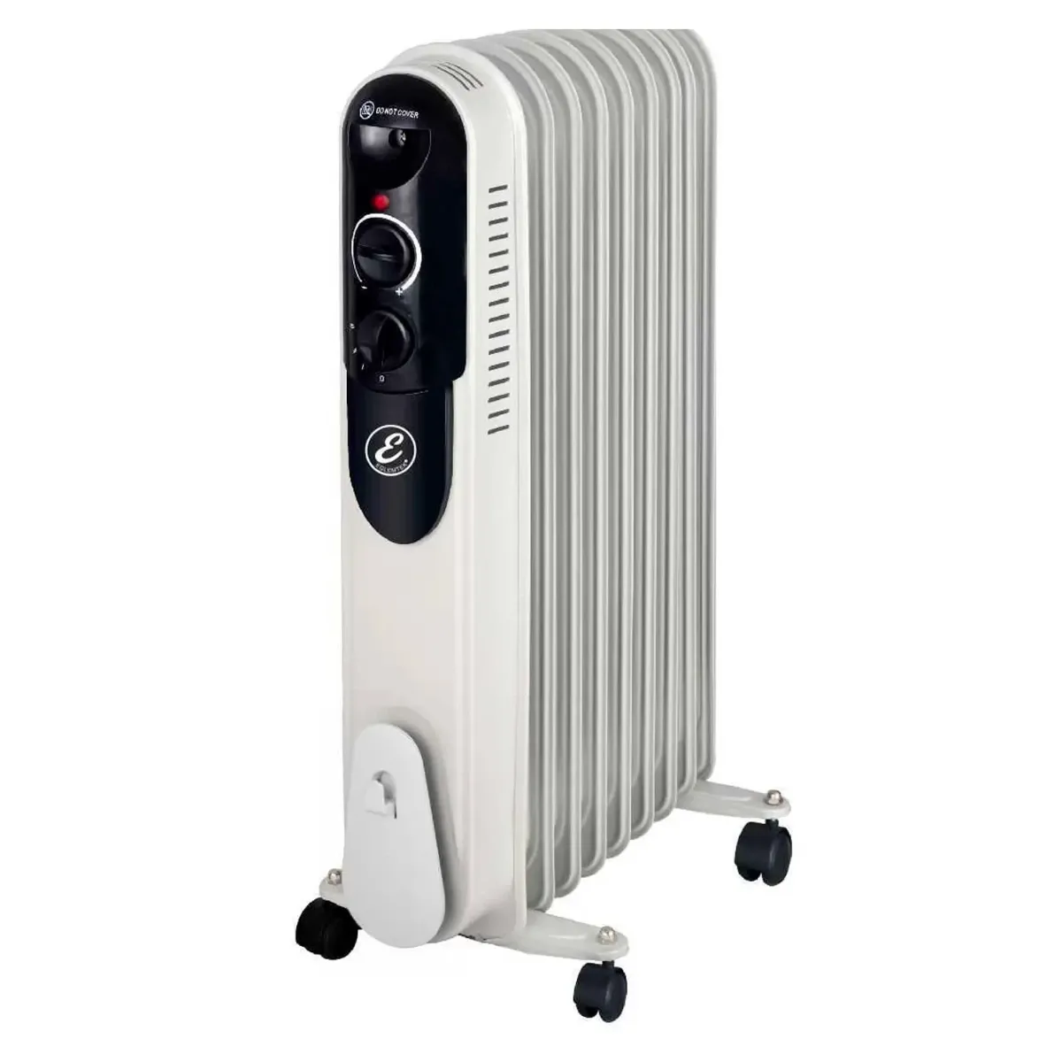 Radiatore Ad Olio Elettrico 2000W Con 9 Elementi Termostato Regolabile 3 Livelli di Potenza Silenzioso Basso Consumo Sicurezza Anti Ribaltamento Ruote E Avvolgicavo Per Ambienti fino a 60m² Bianco
