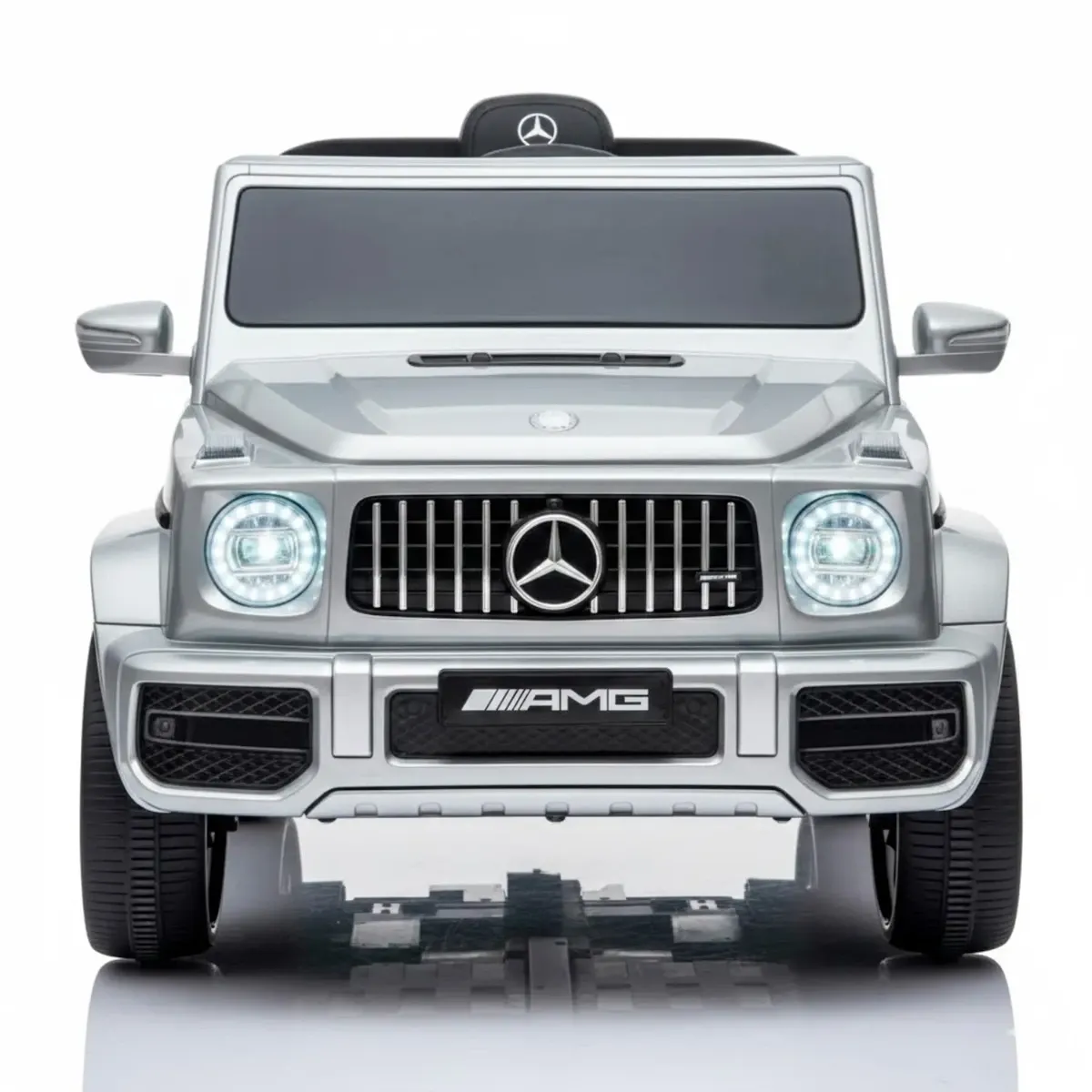 Macchina Elettrica per Bambini Mercedes AMG G63 12V con Licenza Ufficiale Telecomando 2.4GHz Doppio Motore Luci LED MP3/USB/Bluetooth Porte Apribili Auto Elettrica 3-5 Anni-Grigio
