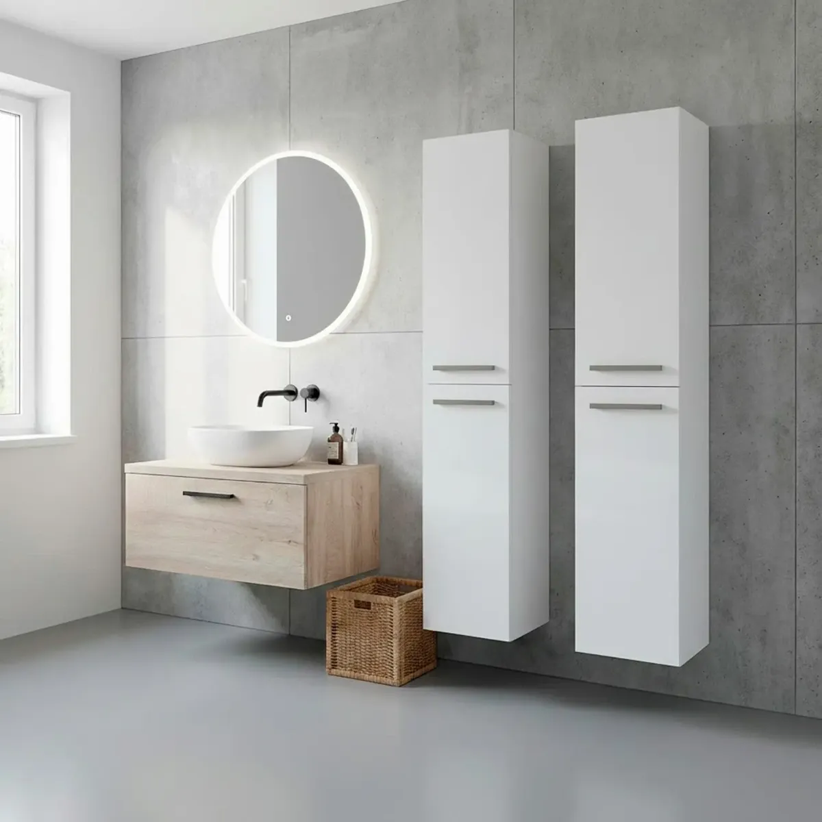 Mobile Bagno Sospeso Armadietto A Colonna Armadio Pensile Sospesa 2 Ante 4 Ripiani Arredamento Bagno Lavanderia Elegante Moderno Minimal