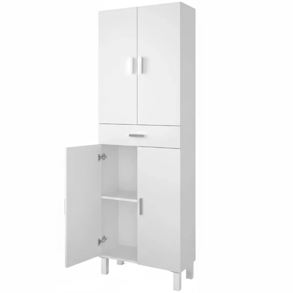Colonna Bagno Con 4 Ante 4 Ripiani E Cassetto Mobile Alto Moderno Salvaspazio Con Mensole Regolabili Design Elegante Minimal Per Bagno Lavanderia Ripostiglio