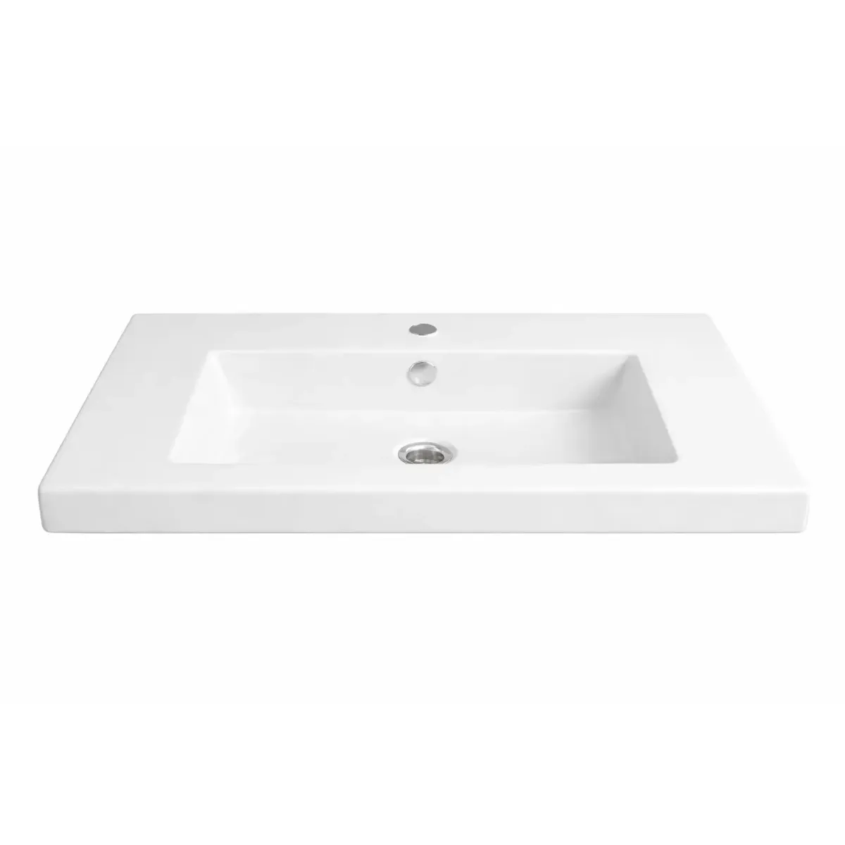 Lavabo Da Incasso Rettangolare Lavandino Bagno In Ceramica Design Moderno Elegante Per Top Bagno 101 x 36 cm
