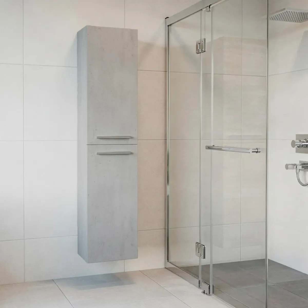 Mobile Alto Da Bagno Sospeso Con 2 Ante E 3 Mensole Interne Colonna Moderna Sospesa Salvaspazio In Melaminico Con Chiusura Assistita Design Industriale Lavanderia Ingresso