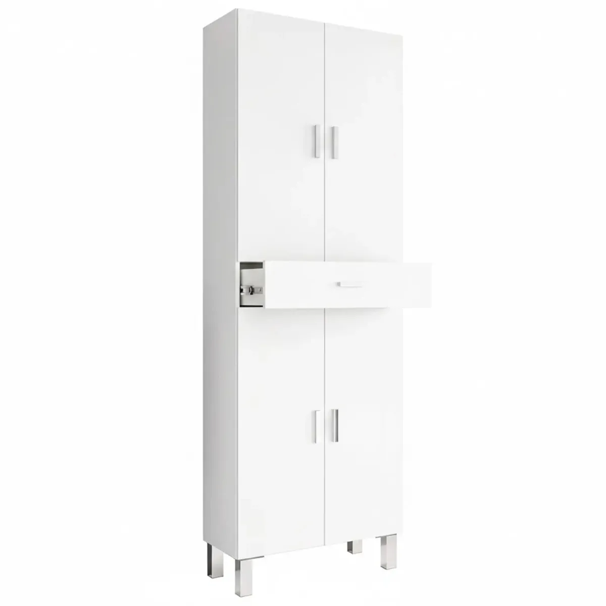 Colonna Bagno Con 4 Ante 4 Ripiani E Cassetto Mobile Alto Moderno Salvaspazio Con Mensole Regolabili Design Elegante Minimal Per Bagno Lavanderia Ripostiglio