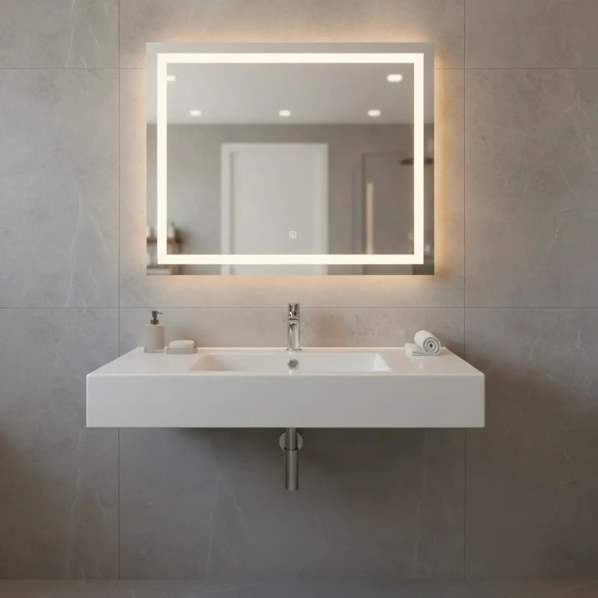 Lavabo Da Incasso Rettangolare Lavandino Bagno In Ceramica Design Moderno Elegante Per Top Bagno 101 x 36 cm