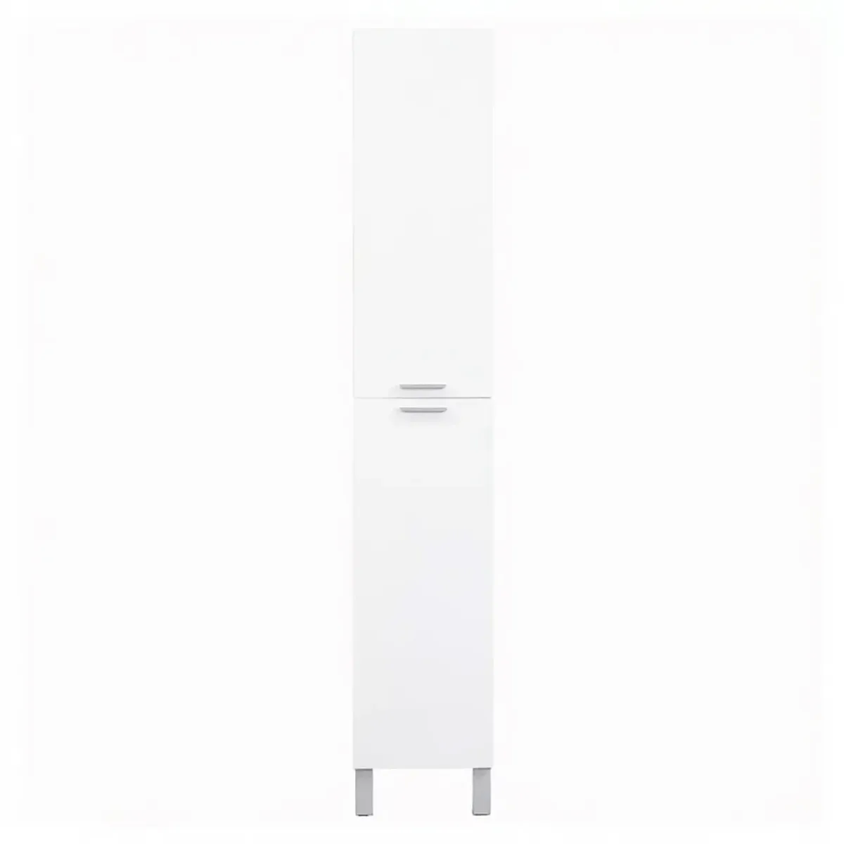 Colonna Armadio Da Bagno Con Doppia Anta E 4 Ripiani Mobile Alto Salvaspazio Armadietto In Melaminico Chiusura Ammortizzata Lavanderia