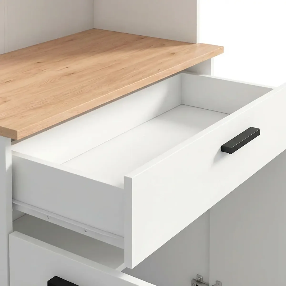 Mobile Dispensa Multiuso con 4 Ante 1 Cassetto E Vano Per Elettrodomestici Colonna Cucina Salvaspazio Moderna Con Ripiani Interni E Piano Appoggio 72 x 185 x 40 Cm