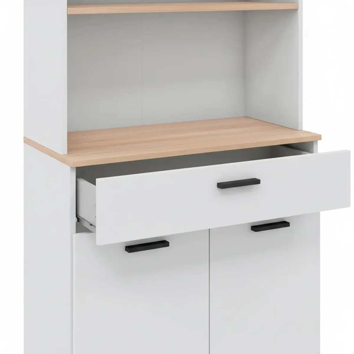 Mobile Dispensa Multiuso con 4 Ante 1 Cassetto E Vano Per Elettrodomestici Colonna Cucina Salvaspazio Moderna Con Ripiani Interni E Piano Appoggio 72 x 185 x 40 Cm