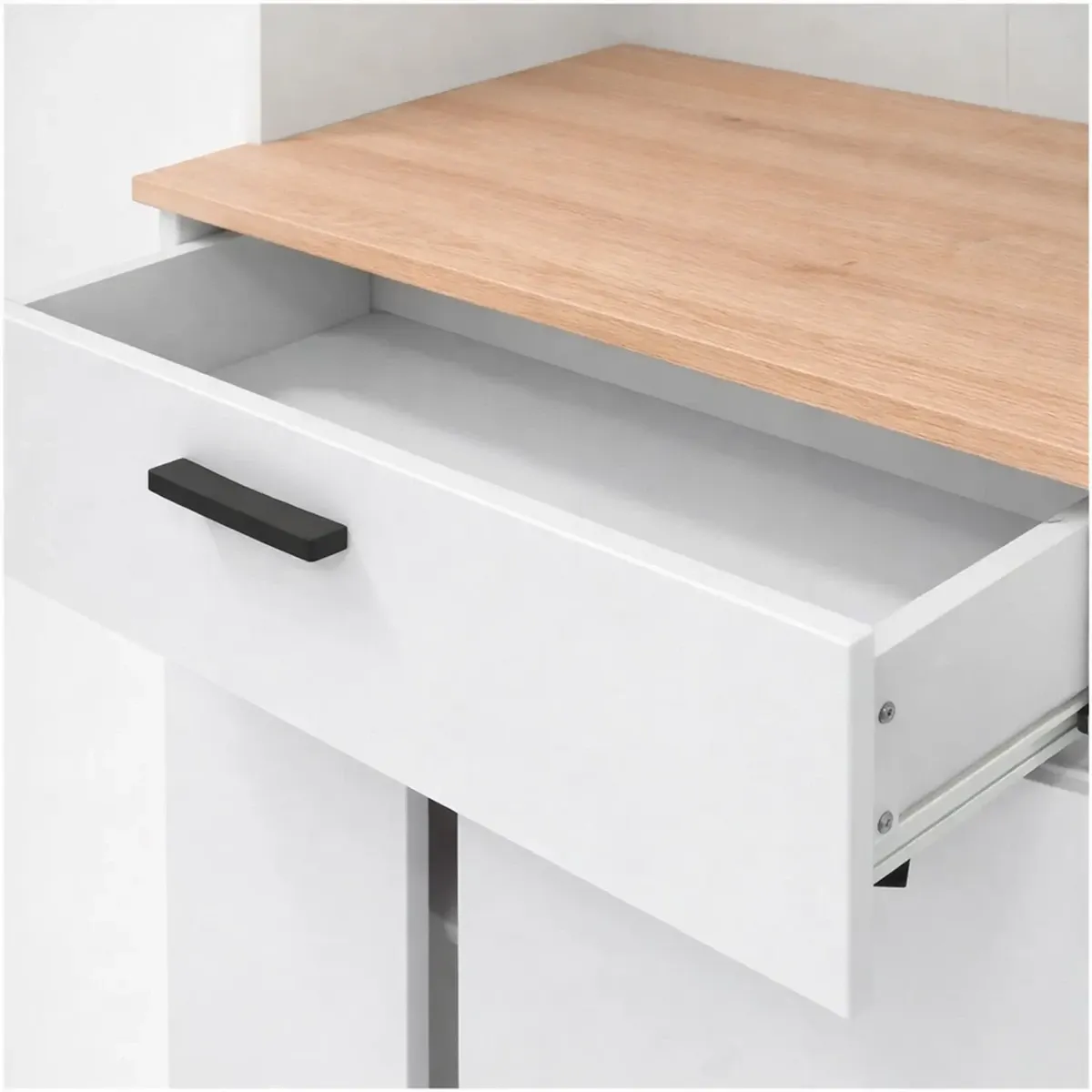Mobile Dispensa Multiuso con 4 Ante 1 Cassetto E Vano Per Elettrodomestici Colonna Cucina Salvaspazio Moderna Con Ripiani Interni E Piano Appoggio 72 x 185 x 40 Cm